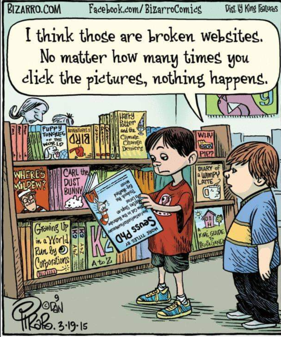 You cant click the book stupid millenials haha boomershumor