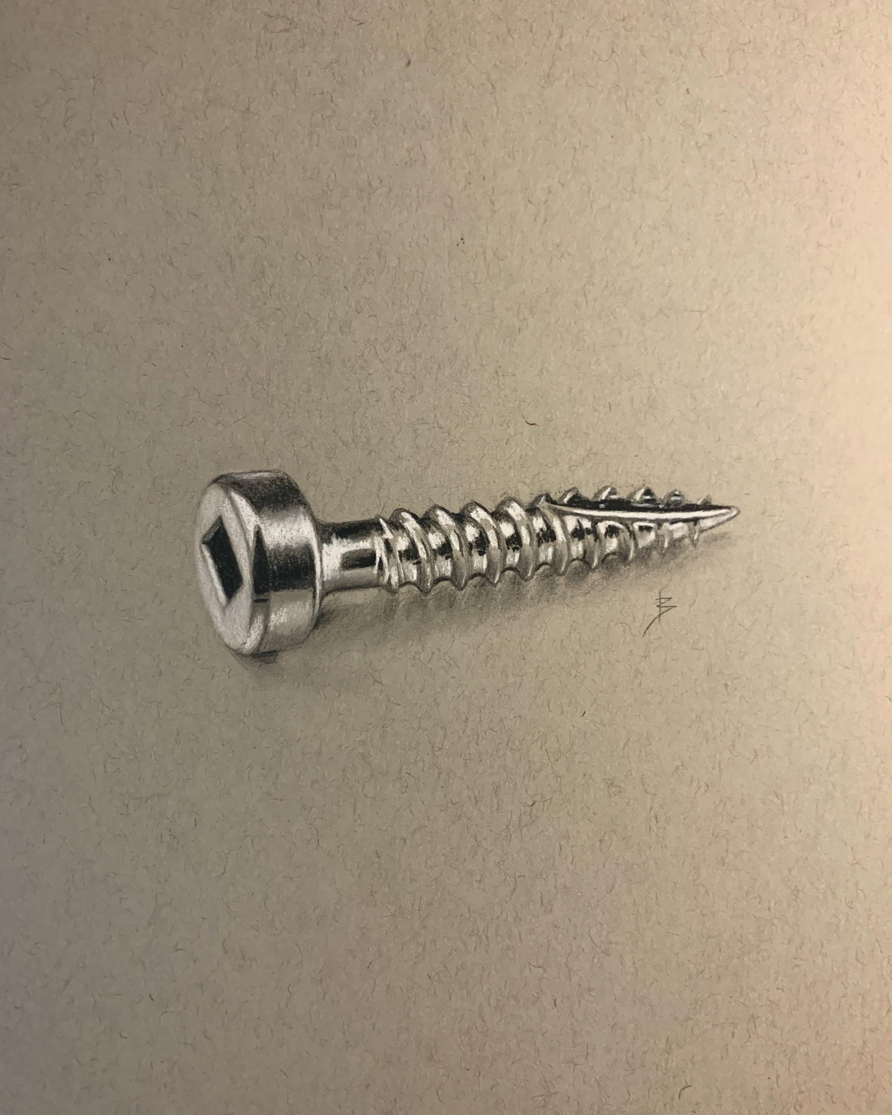 My drawing of a screw r/drawing