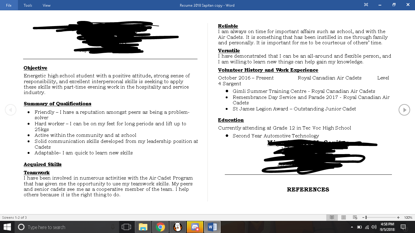 I've had dropped this resume. Am I doing it right or wrong? I need