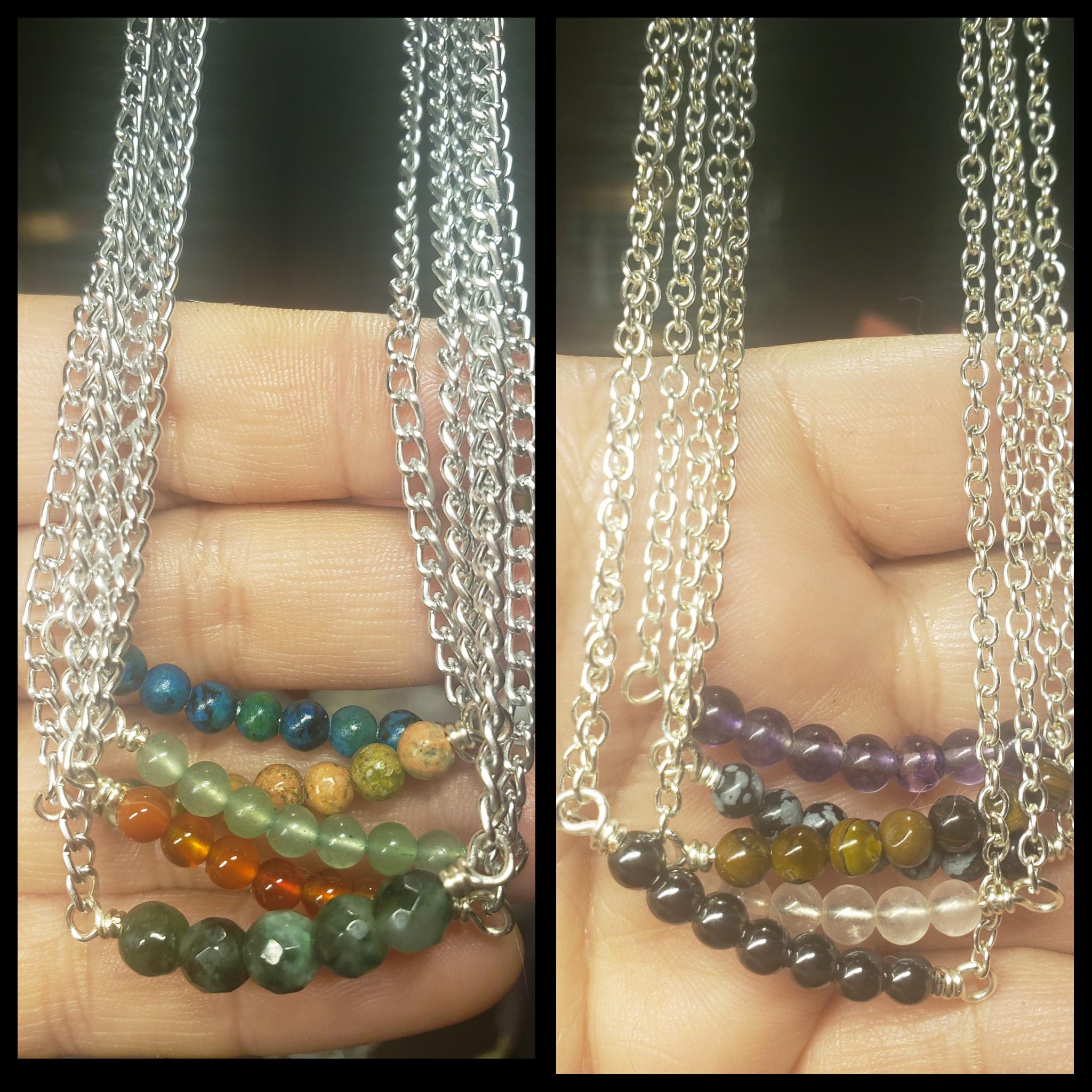 Some cute necklaces I put together the other day. Chrysocolla, unakite