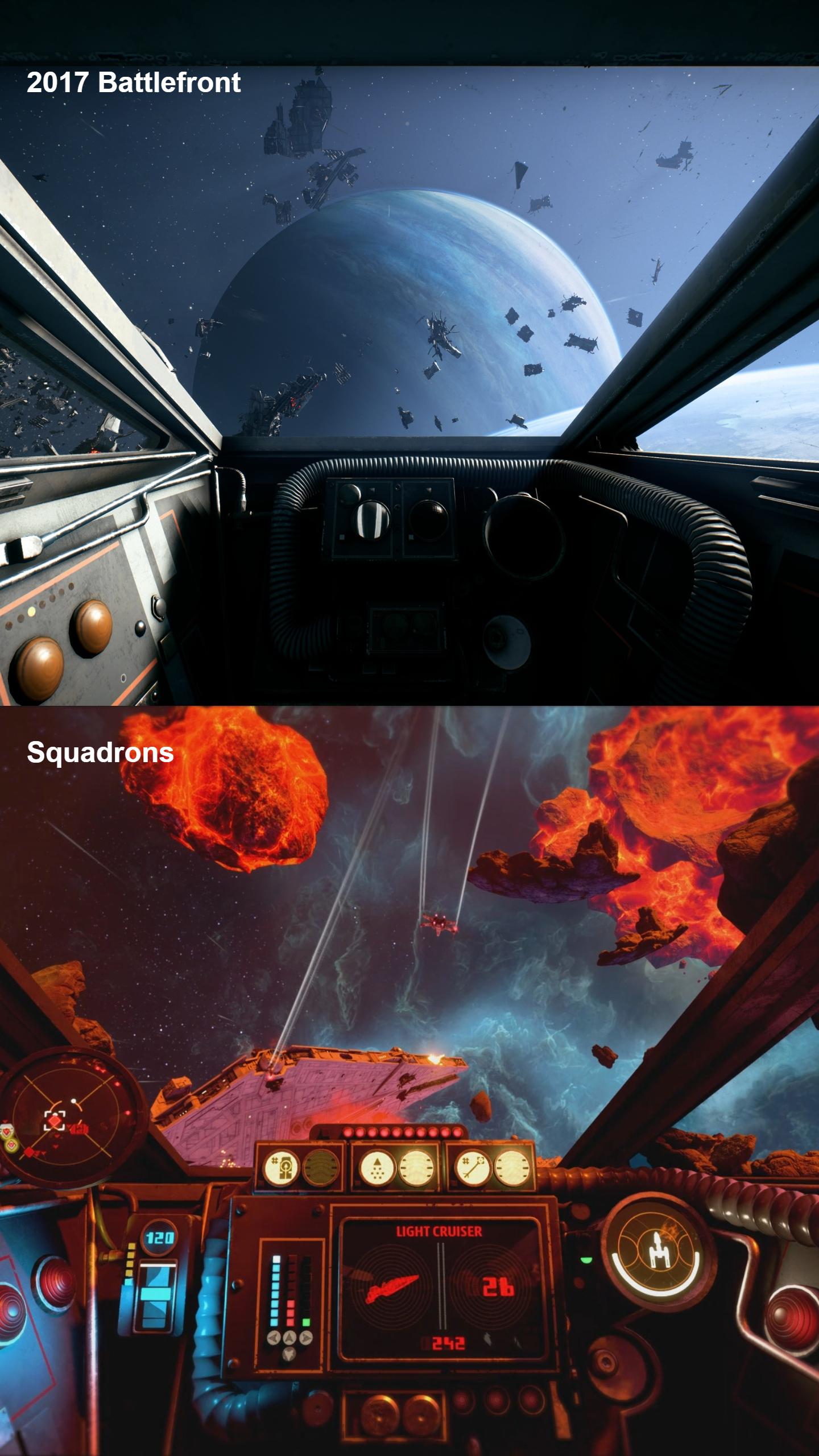 YWing Cockpit comparison Battlefront and Squadrons r/starwarsgames