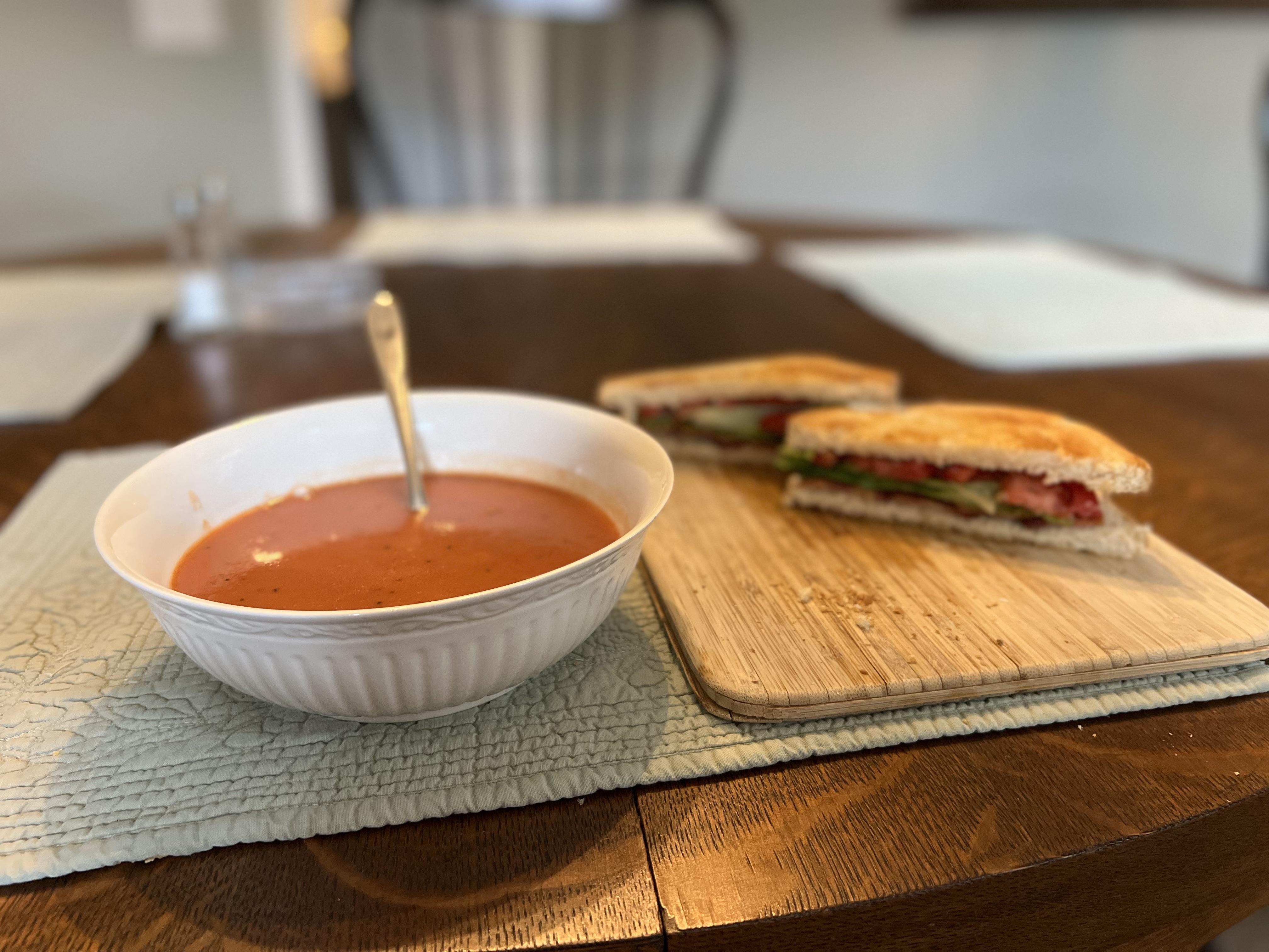[homemade] BLT and tomato soup r/food