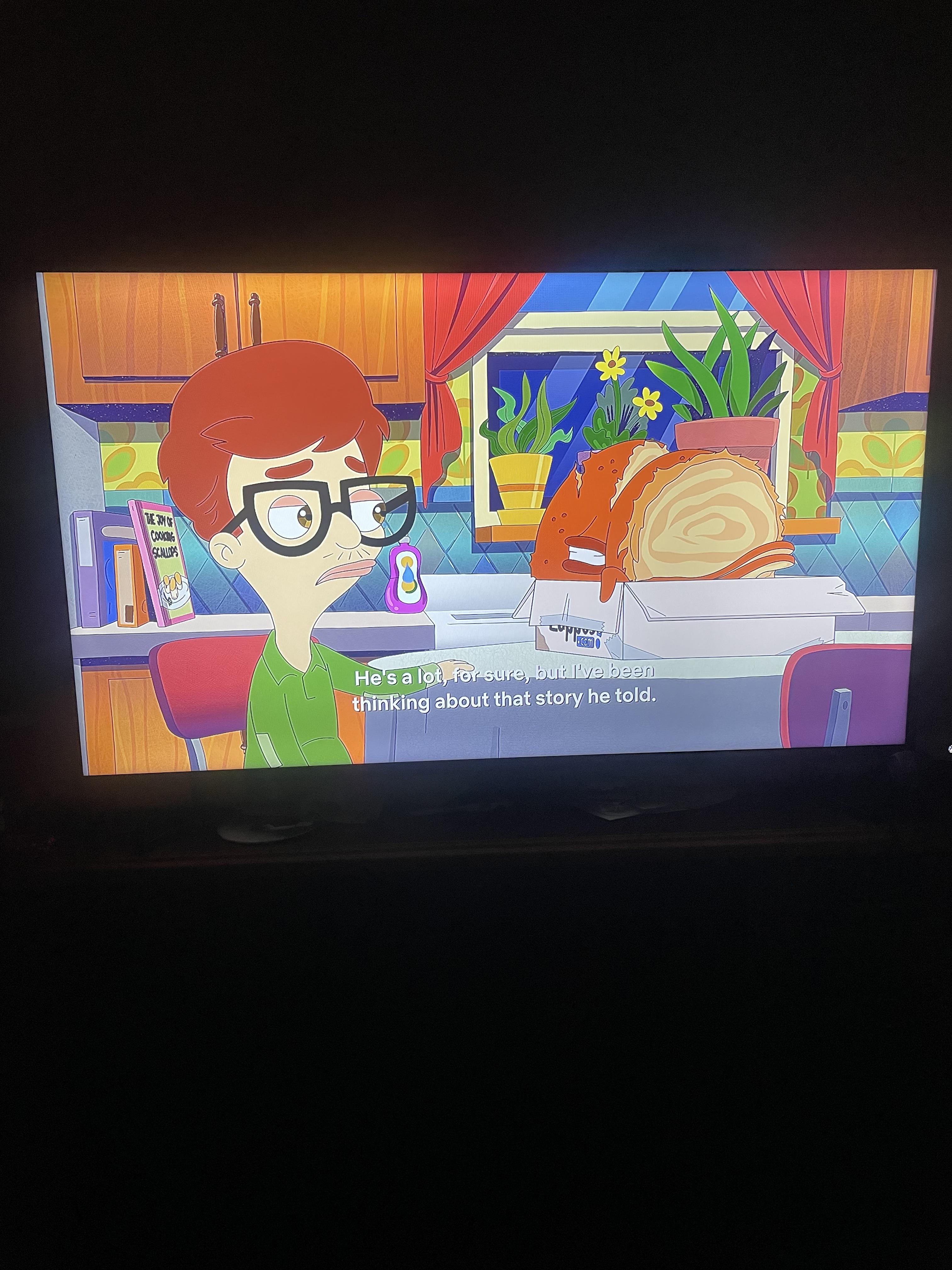 I like how in the background it says “The joy of cooking scallops” in