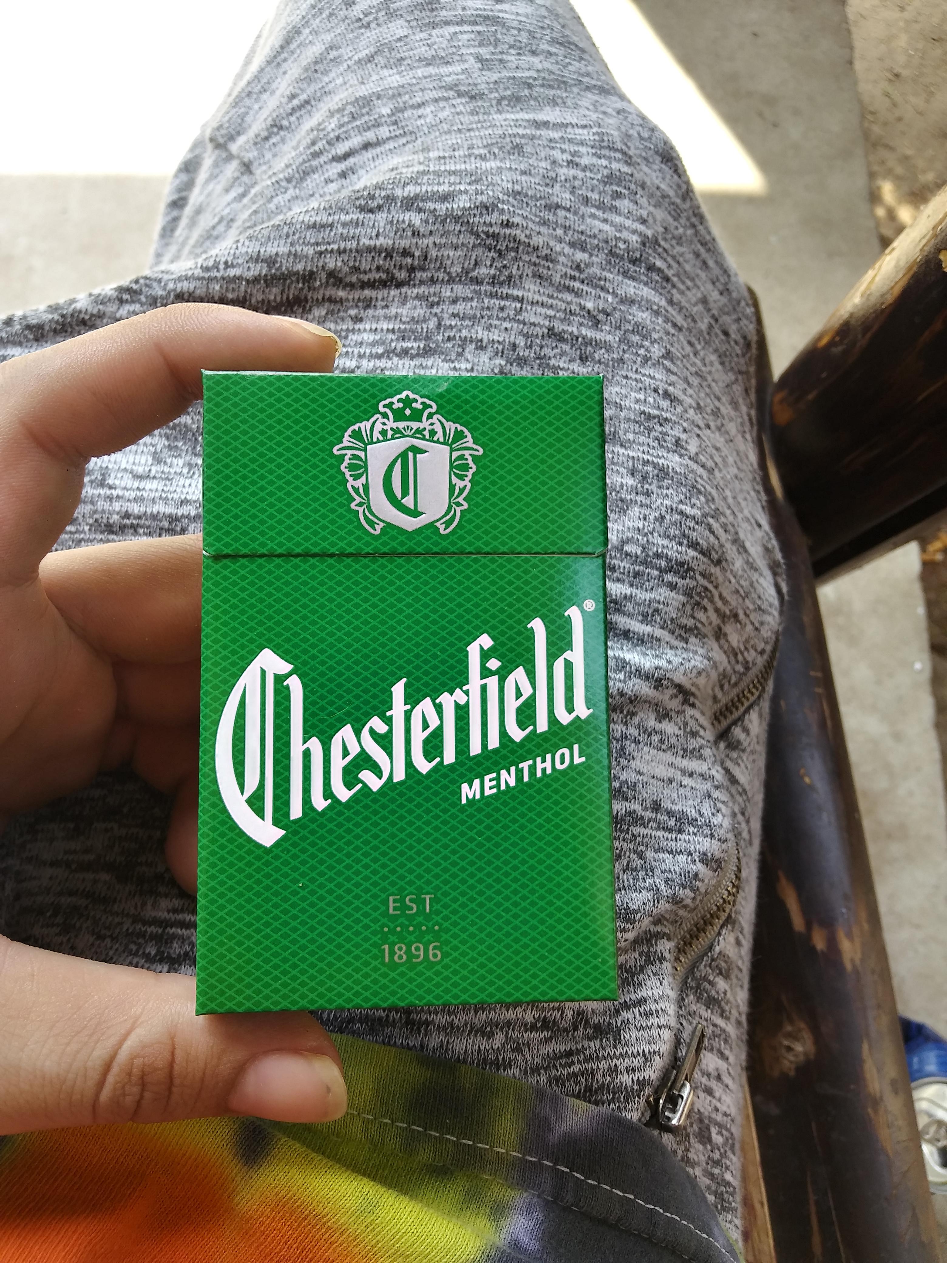 A good menthol cig to start the day the chesterfield line is all good