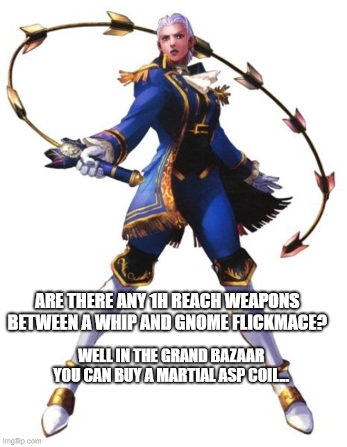 The Asp Coil is a onehanded reach martial weapon from Lost OmensGrand