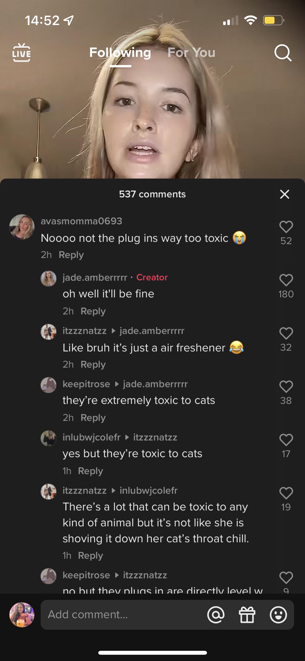 Did anyone else see this? She clearly knows the plug ins aren’t good