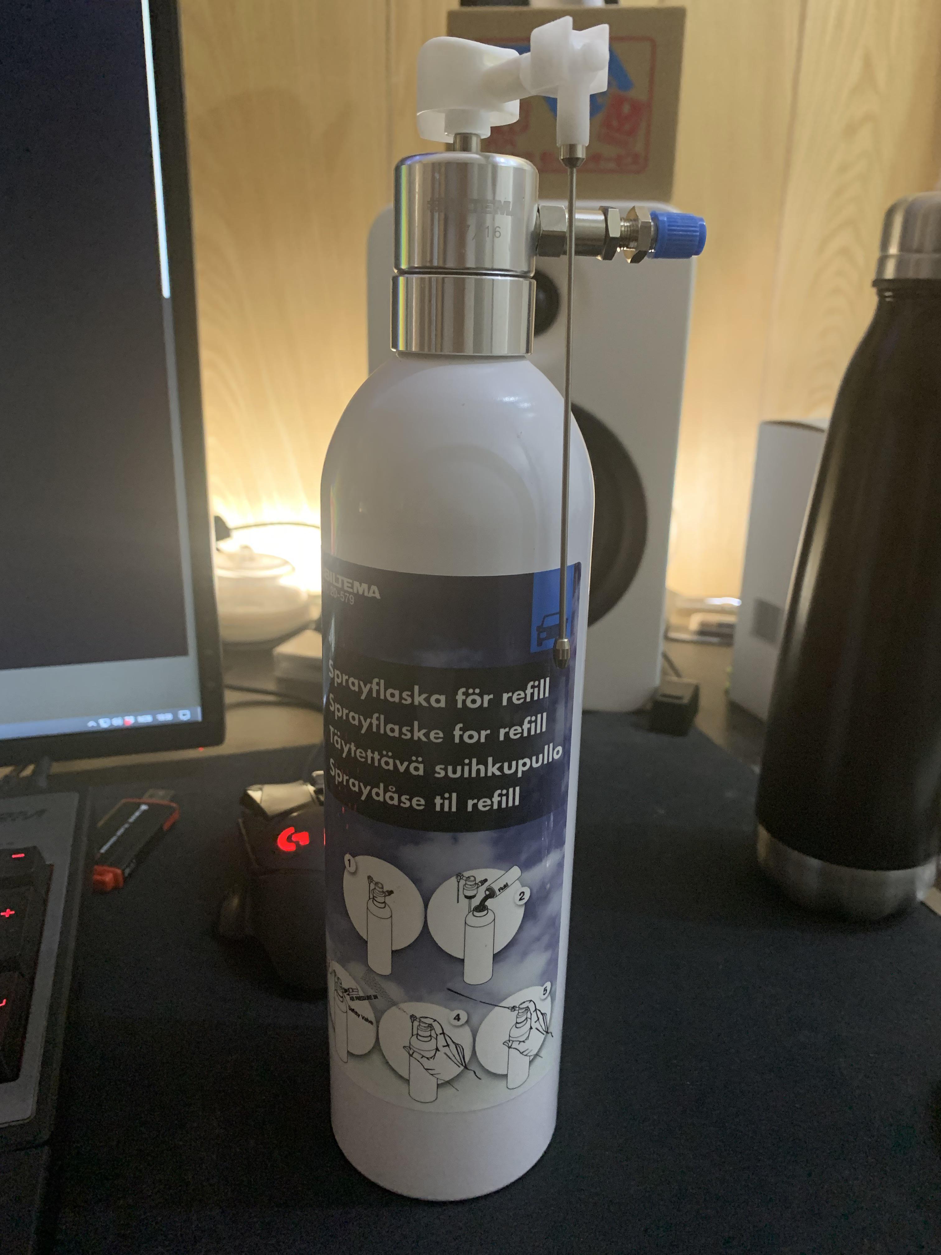 Refillable Compressed Air Can