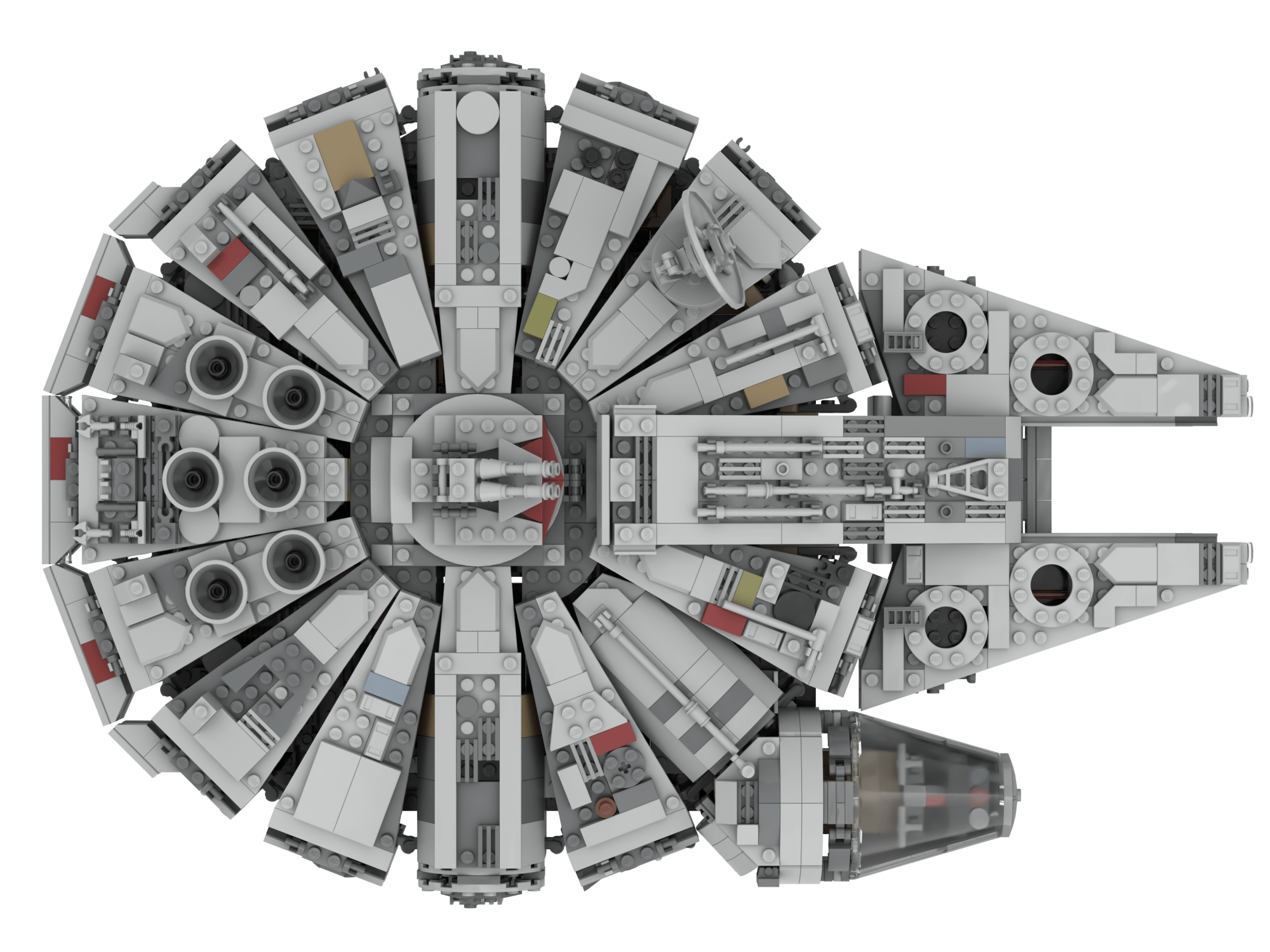 Millennium Falcon 75105 modification with interior : r/DigitalLego