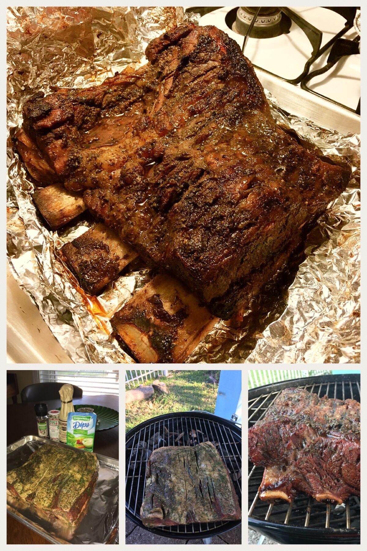 Dino beef ribs on Jumbo Joe low and slow r/BBQ