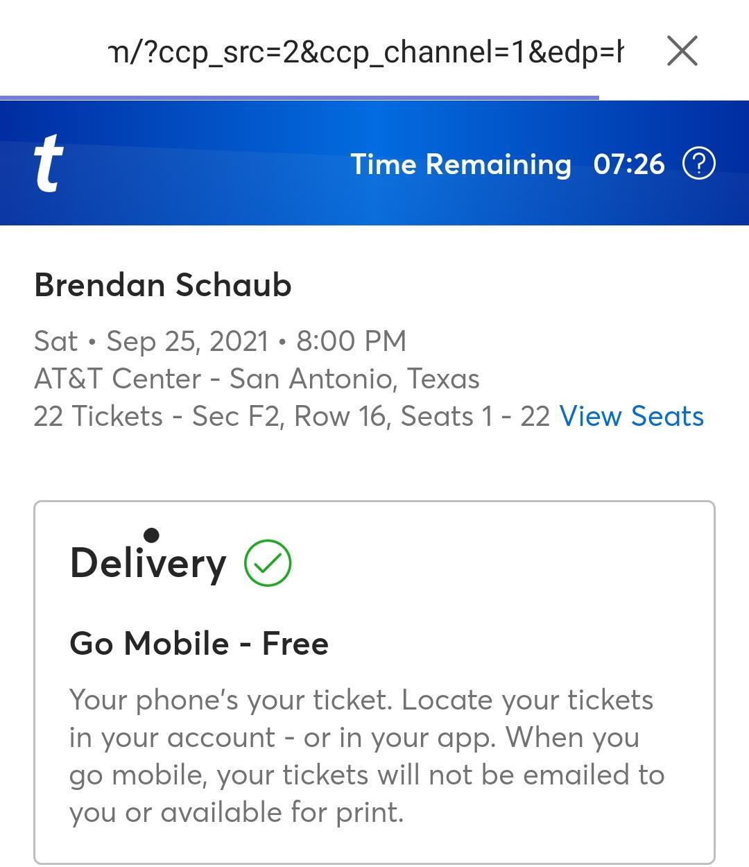 Can still buy 22 tickets TOGETHER for Schaubs show. IT IS TOMORROW