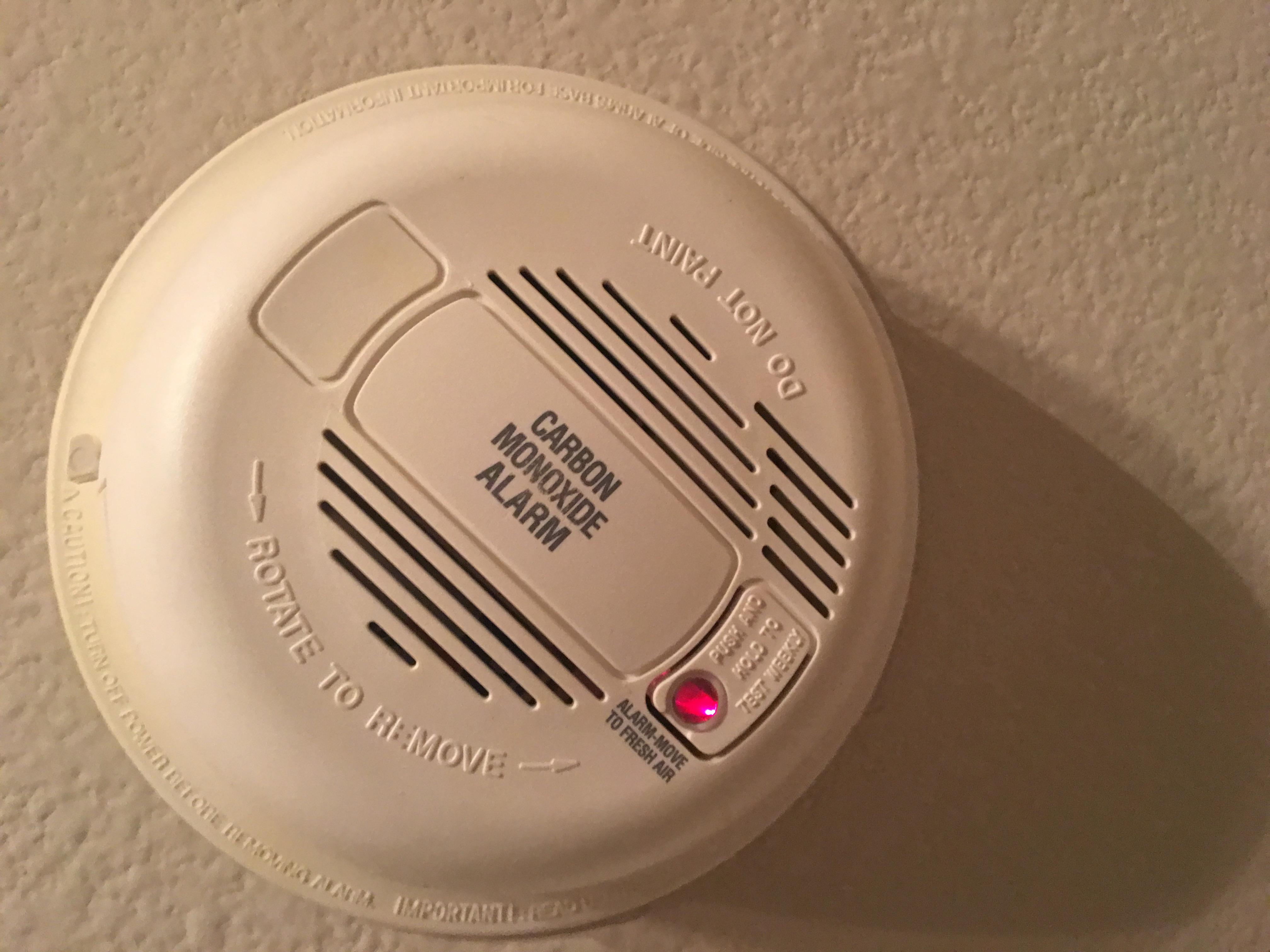 Need to find the manual for the carbon monoxide alarm to see if this
