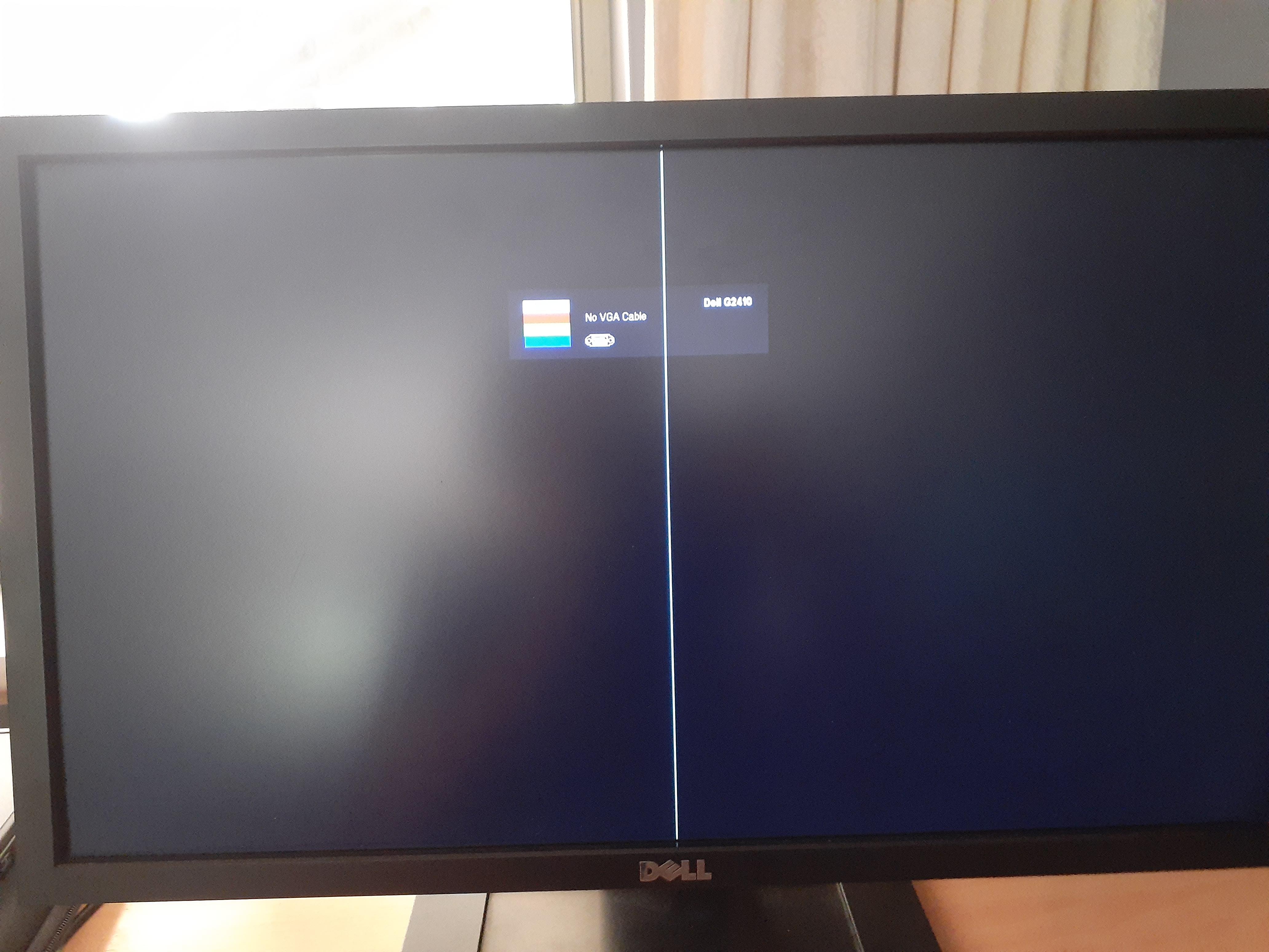 Anyone know why their is a white line in the middle of my monitor?? r