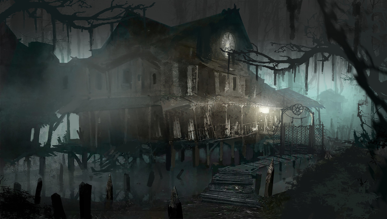 Early concept art of the Baker's guest house! r/residentevil