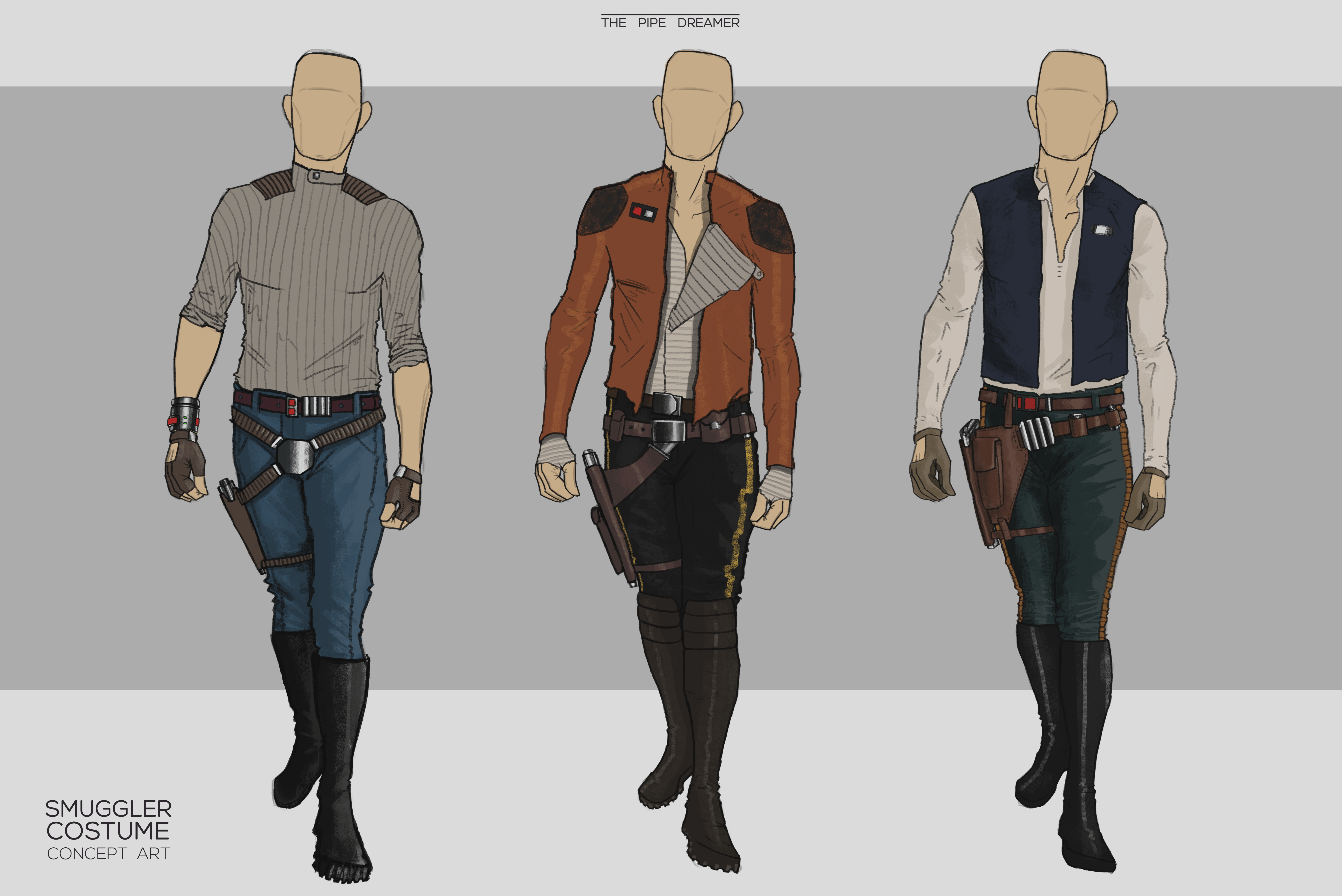 Few smuggler costume designs. Which one's your favourite? r/StarWars
