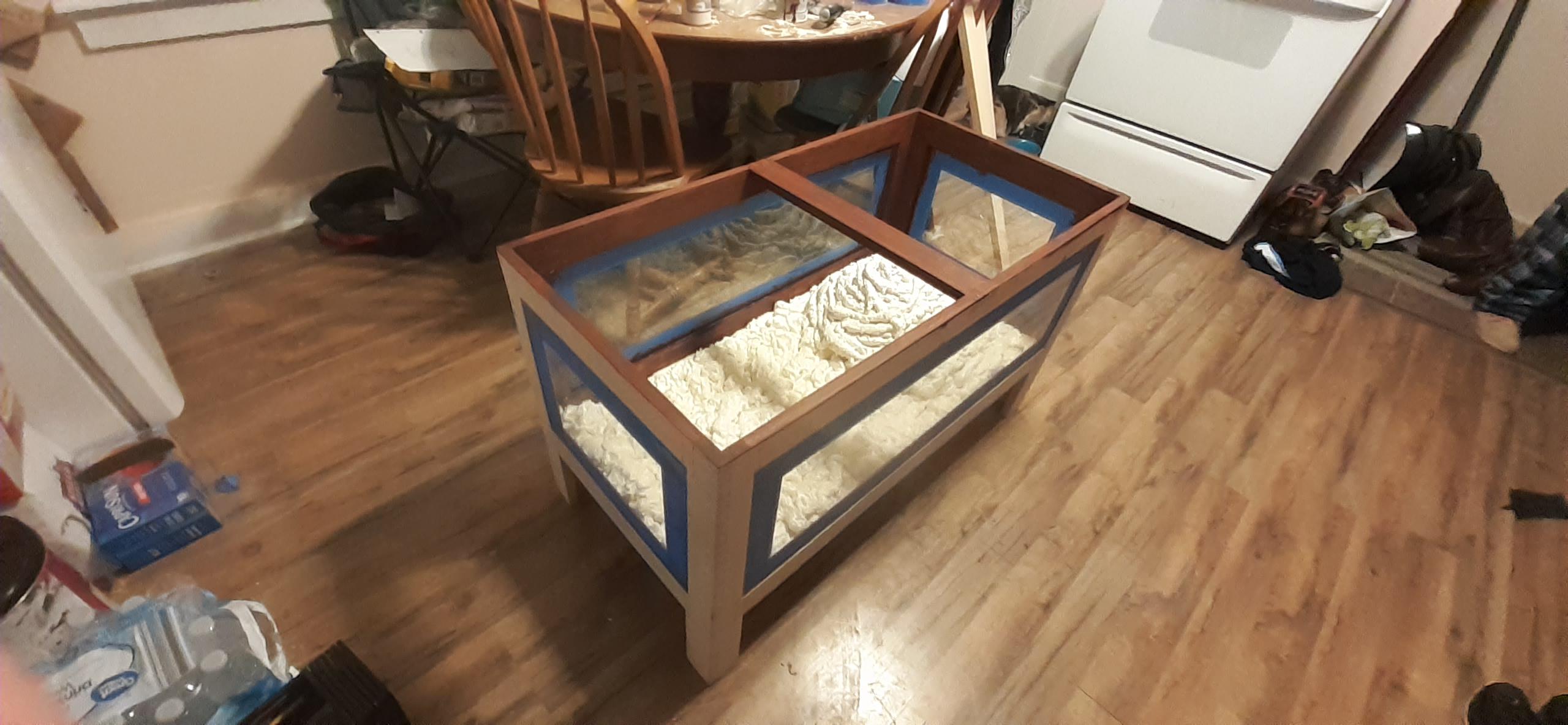 My Custom Terrarium Coffee Table WIP terrariums