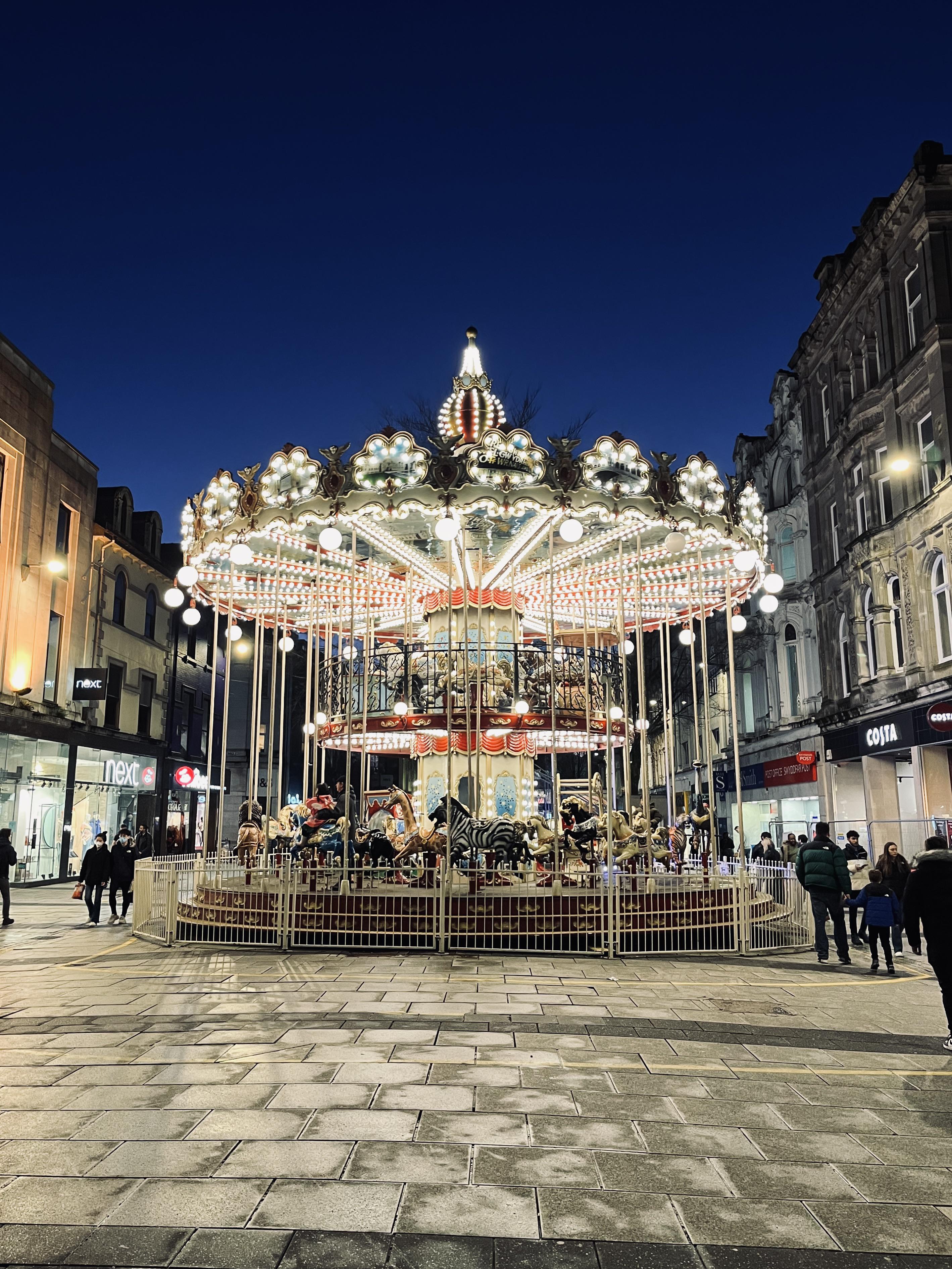 Carousel in Queen Street. r/Cardiff