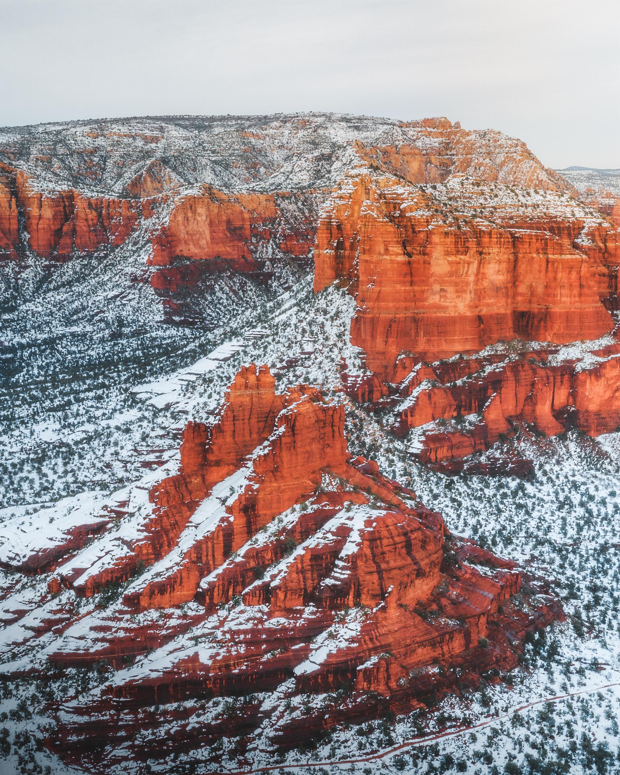 Sedona vortex looking extra magical blanketed in snow Sedona, AZ [OC
