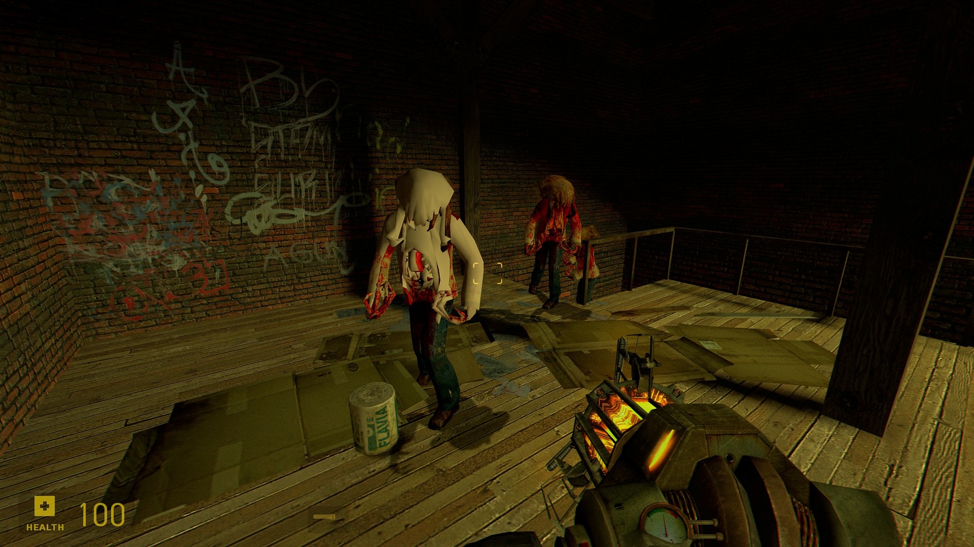 Today I found out that hitting a zombie with a paint can will actually