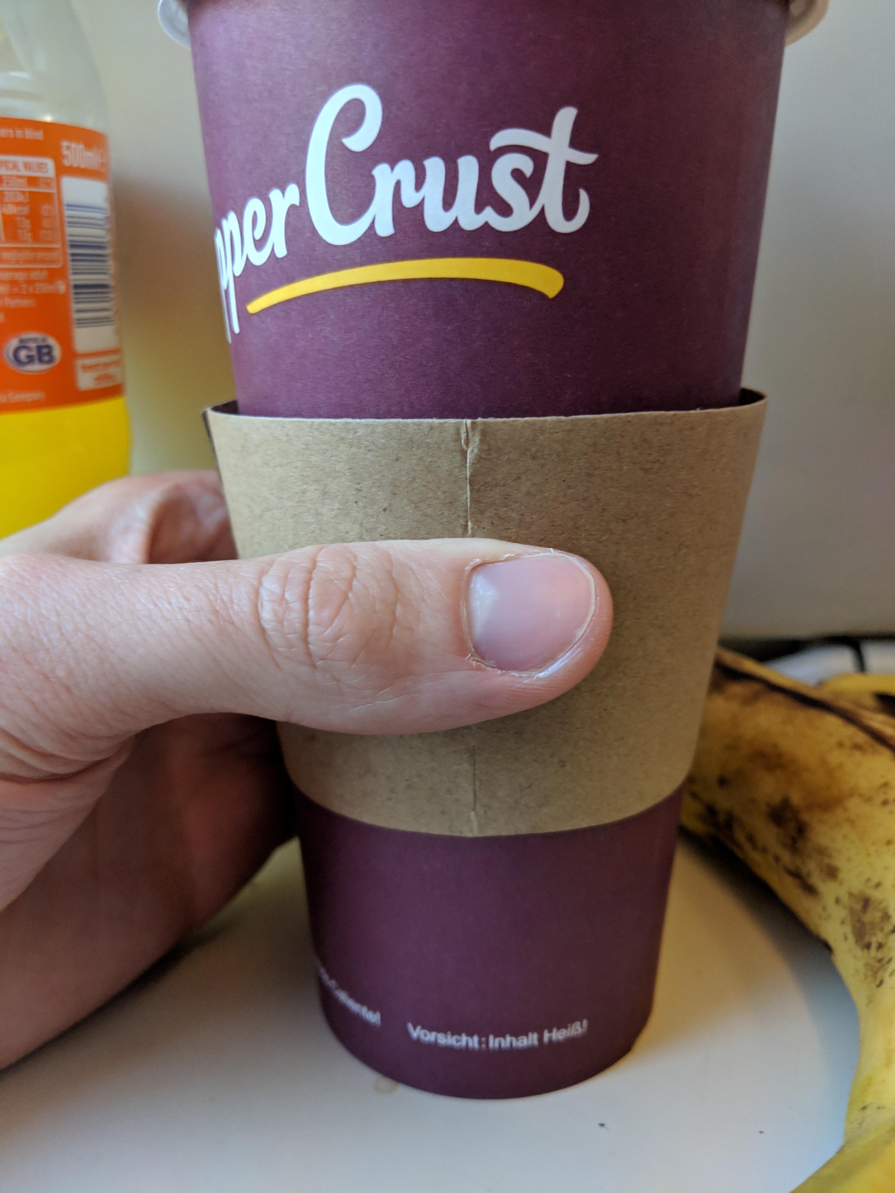 why does the cardboard sleeve never properly fit the coffee cup? it's
