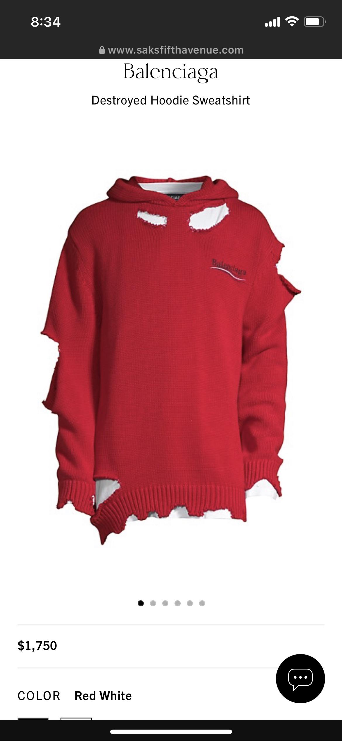 1750 for a ripped up sweatshirt… who buys this?! r/mildlyinfuriating