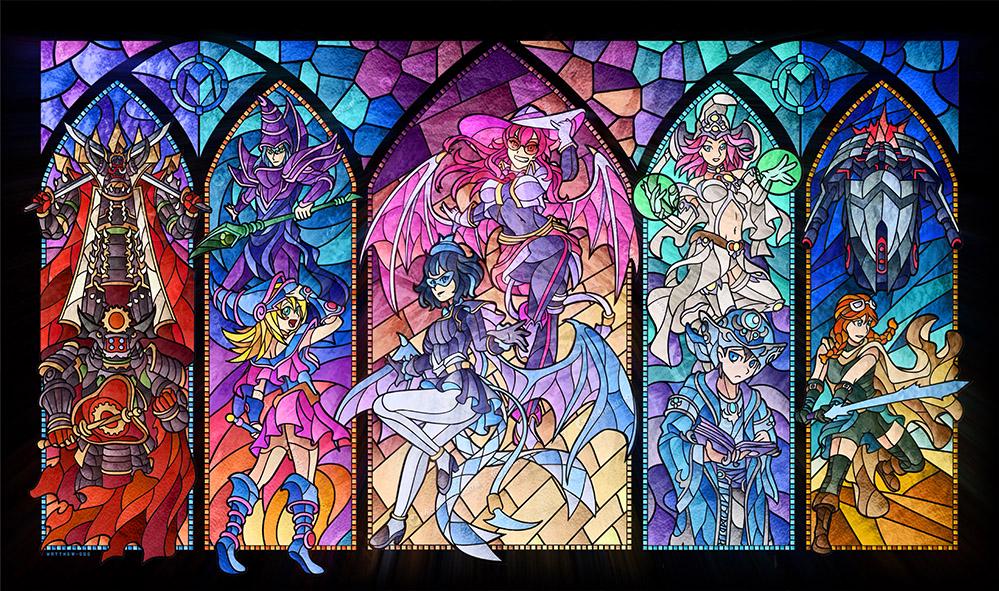 Favorites Lineup! stained glass playmat by me. Which decks/cards