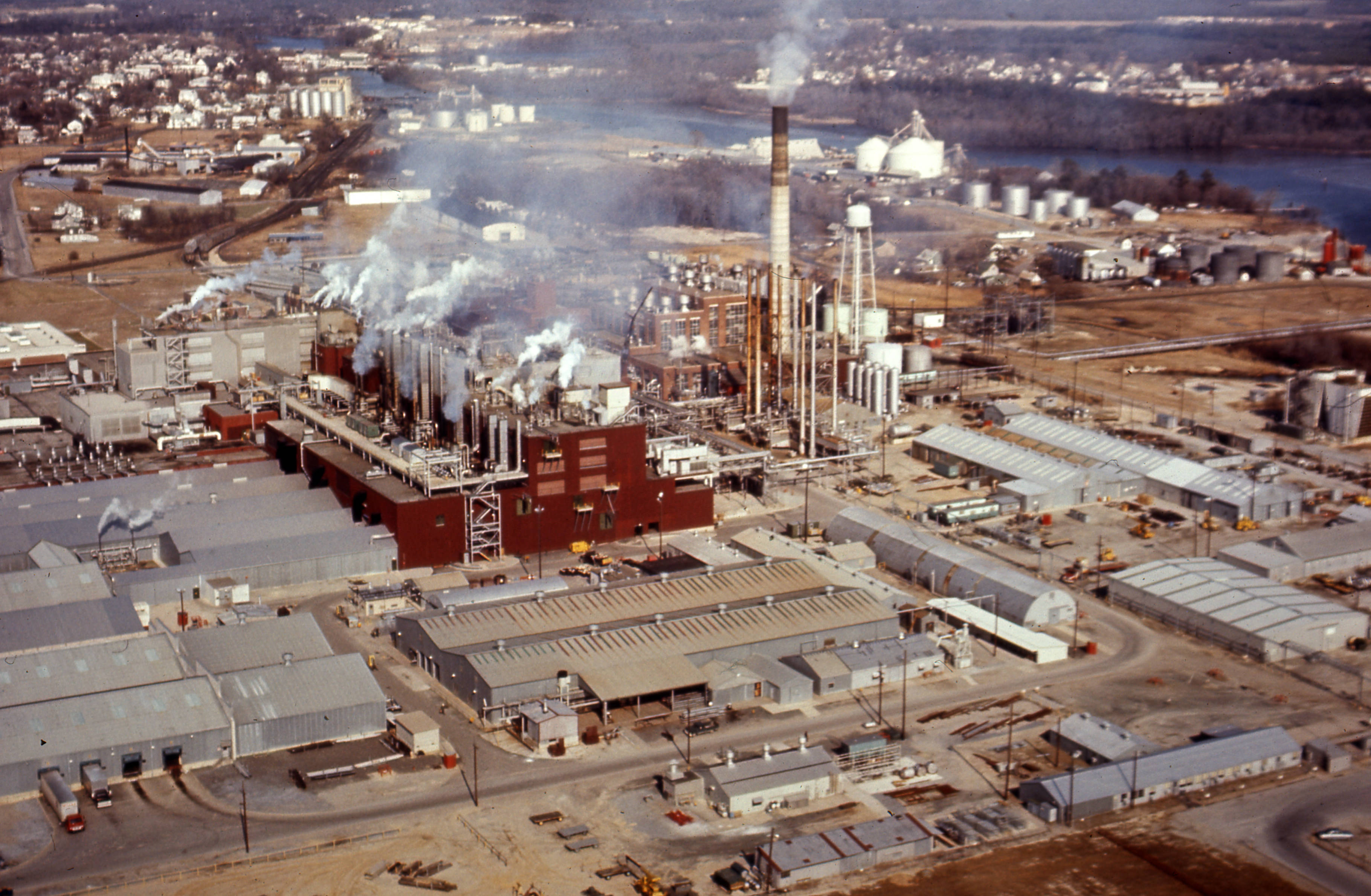 DuPont Seaford Plant as seen from the air. March, 1970. Delaware