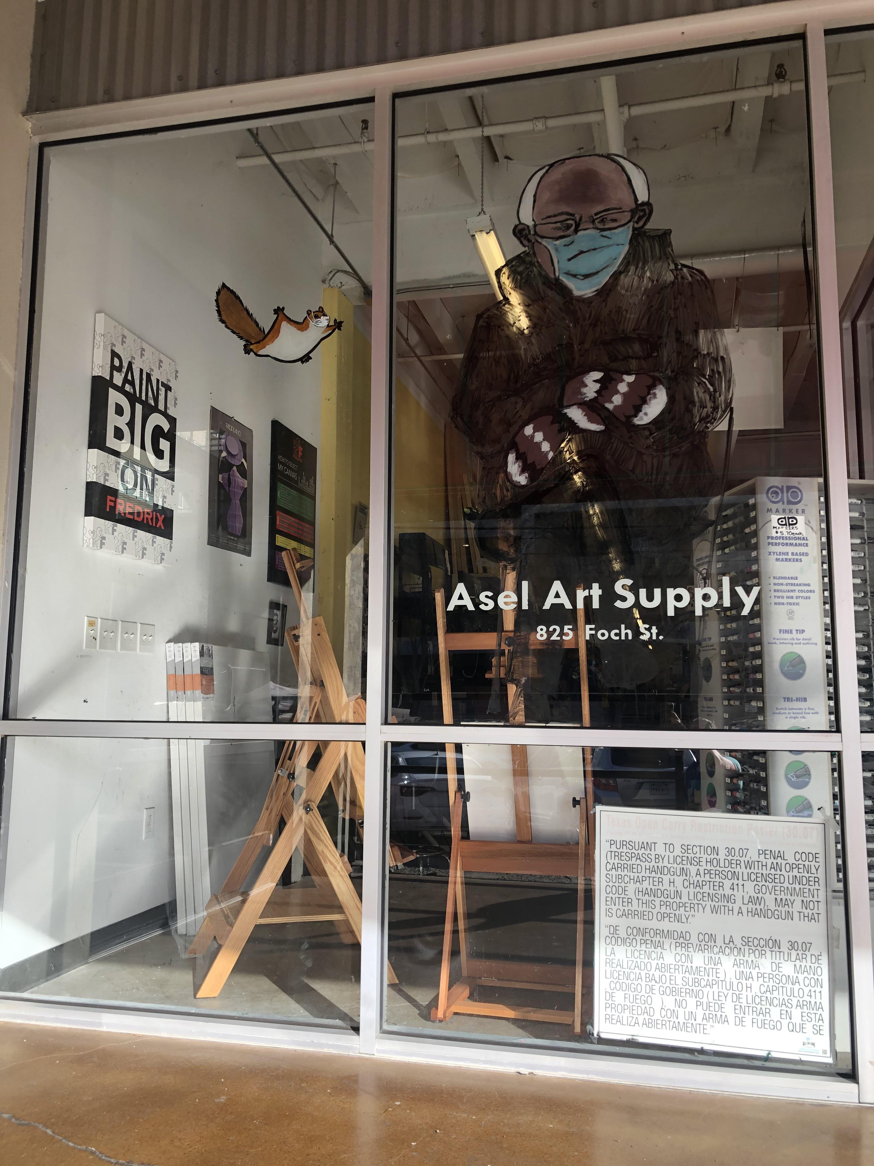 Asel Art Supply getting in on the Bernie meme craze r/FortWorth