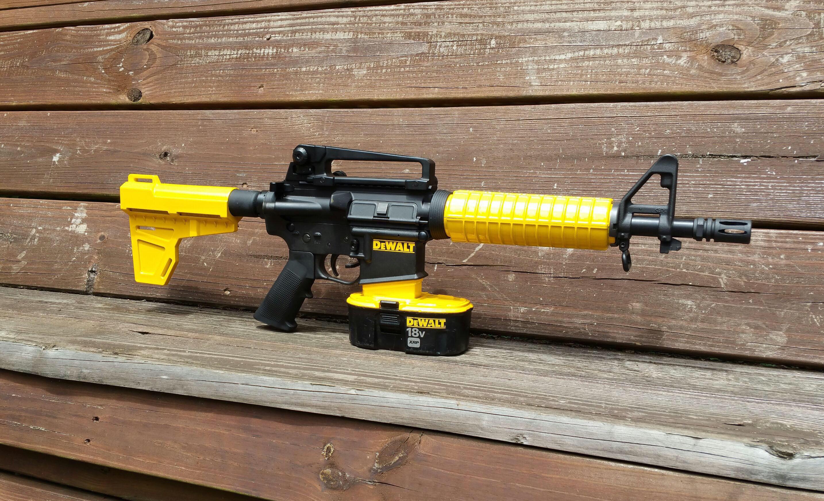 DeWalt NG15. This weapons doubles as a construction device, must be