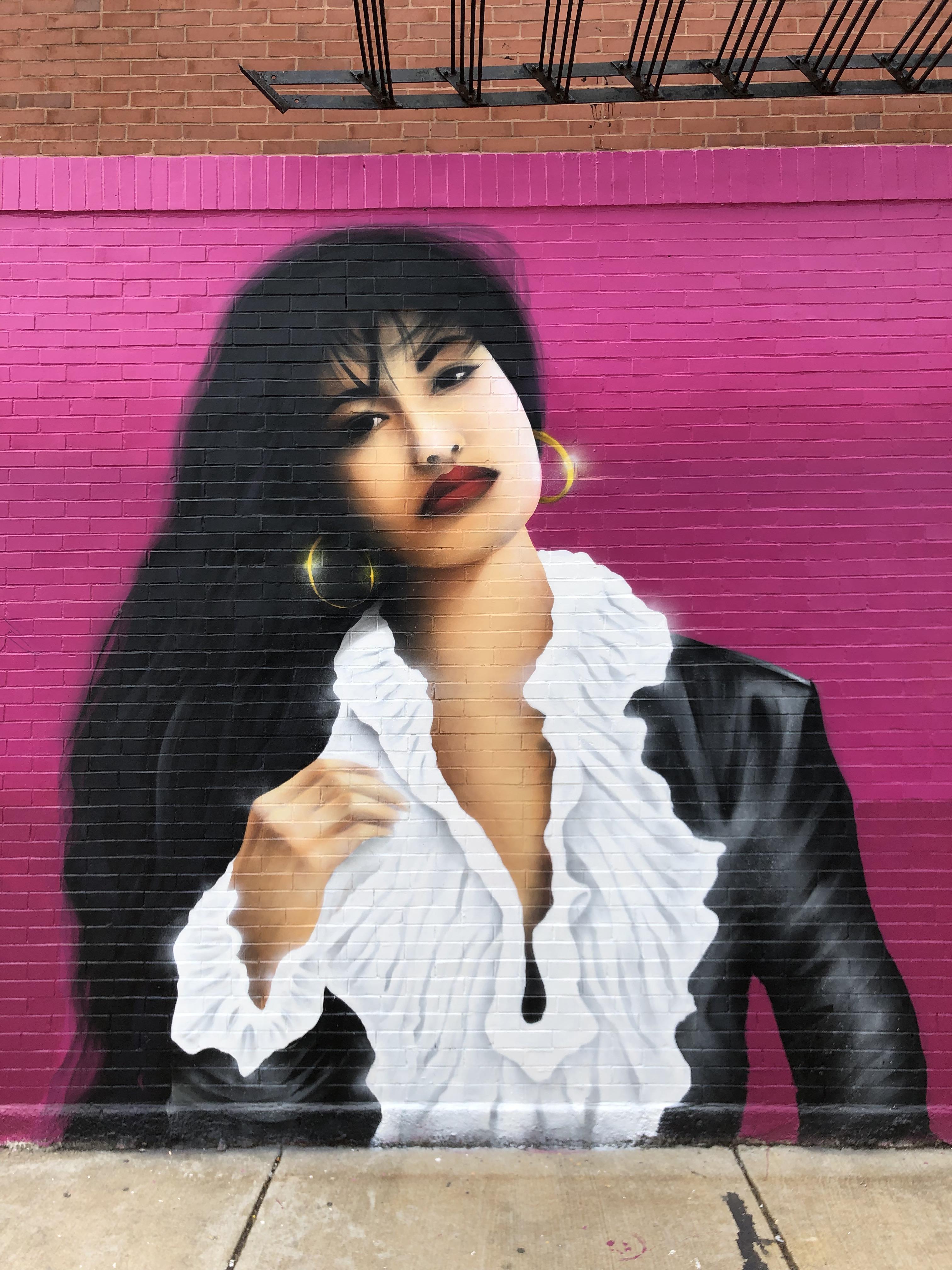 The Selena mural in Pilsen looks incredible so far. Done by graffiti