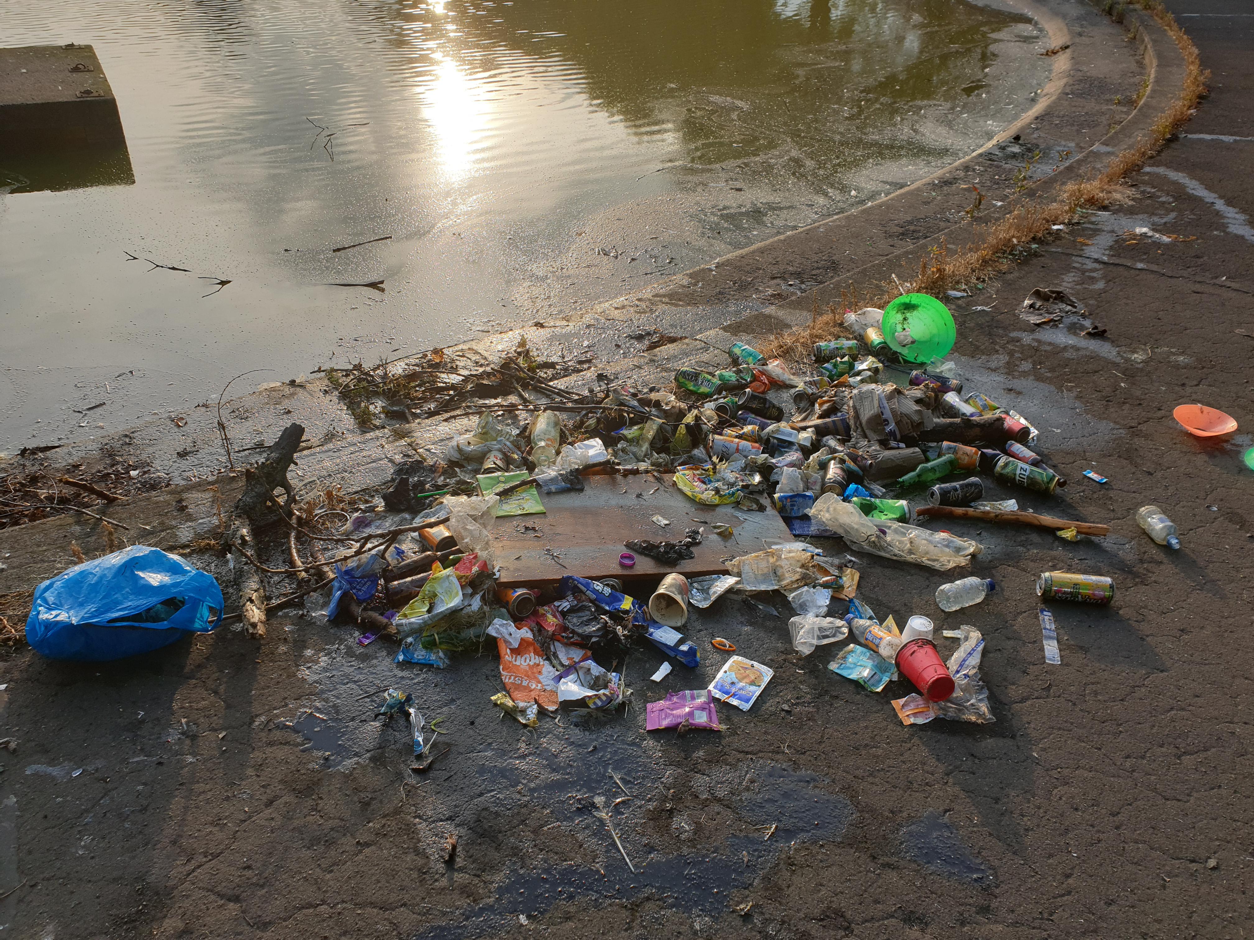 Cleaned rubbish out of the local park today! The wee pond was