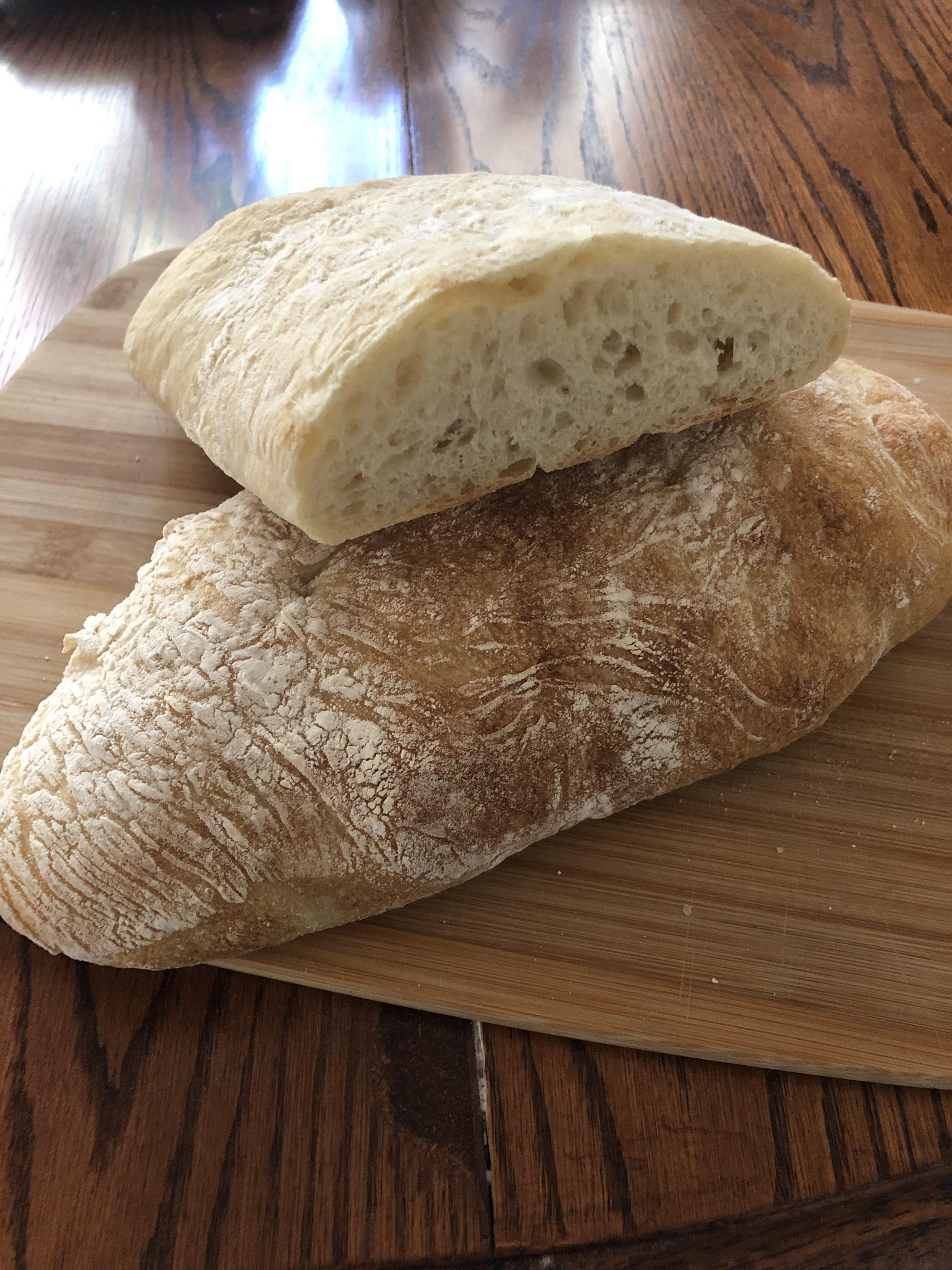Some ciabatta I made last night! I used youtuber John Kirkwood’s recipe