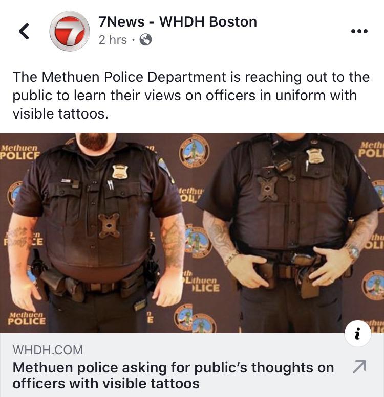 Do you care if police have visible tattoos? Personally I'm