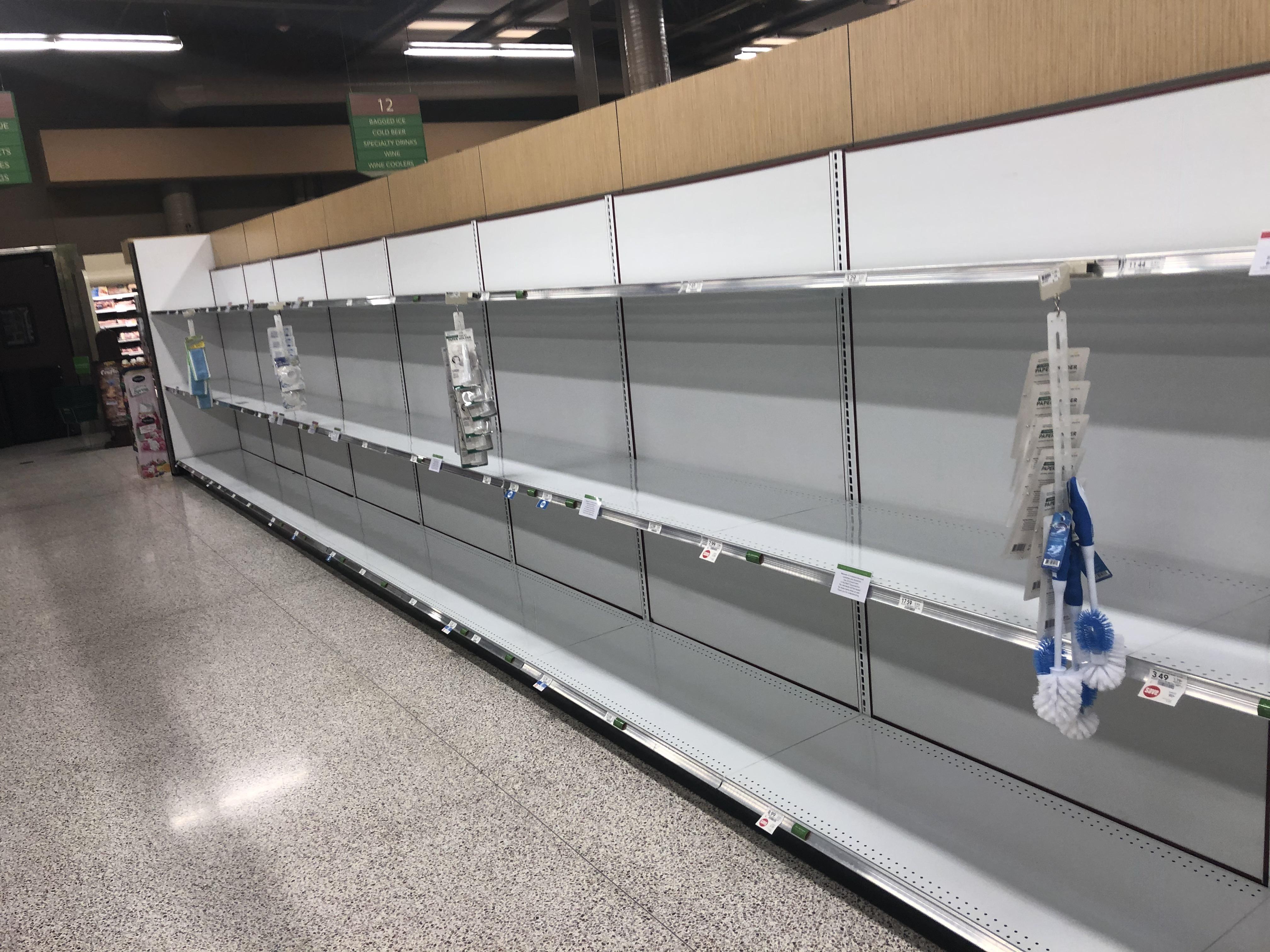 Jesus Christ people. I’ve never seen shelves stripped bare like this