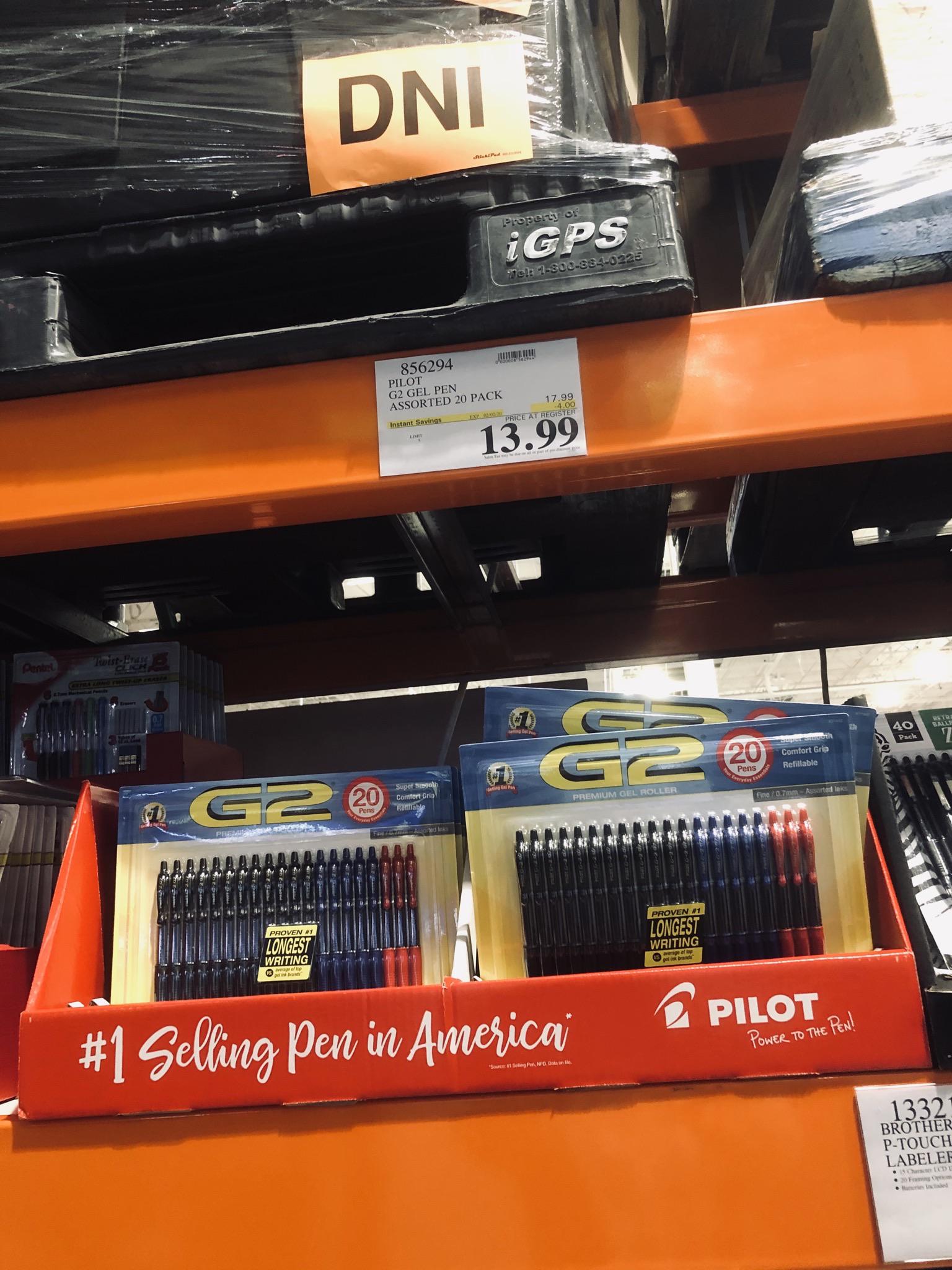 Costco has 20 pilot g2 pens for 14 till this Sunday, amazing price don