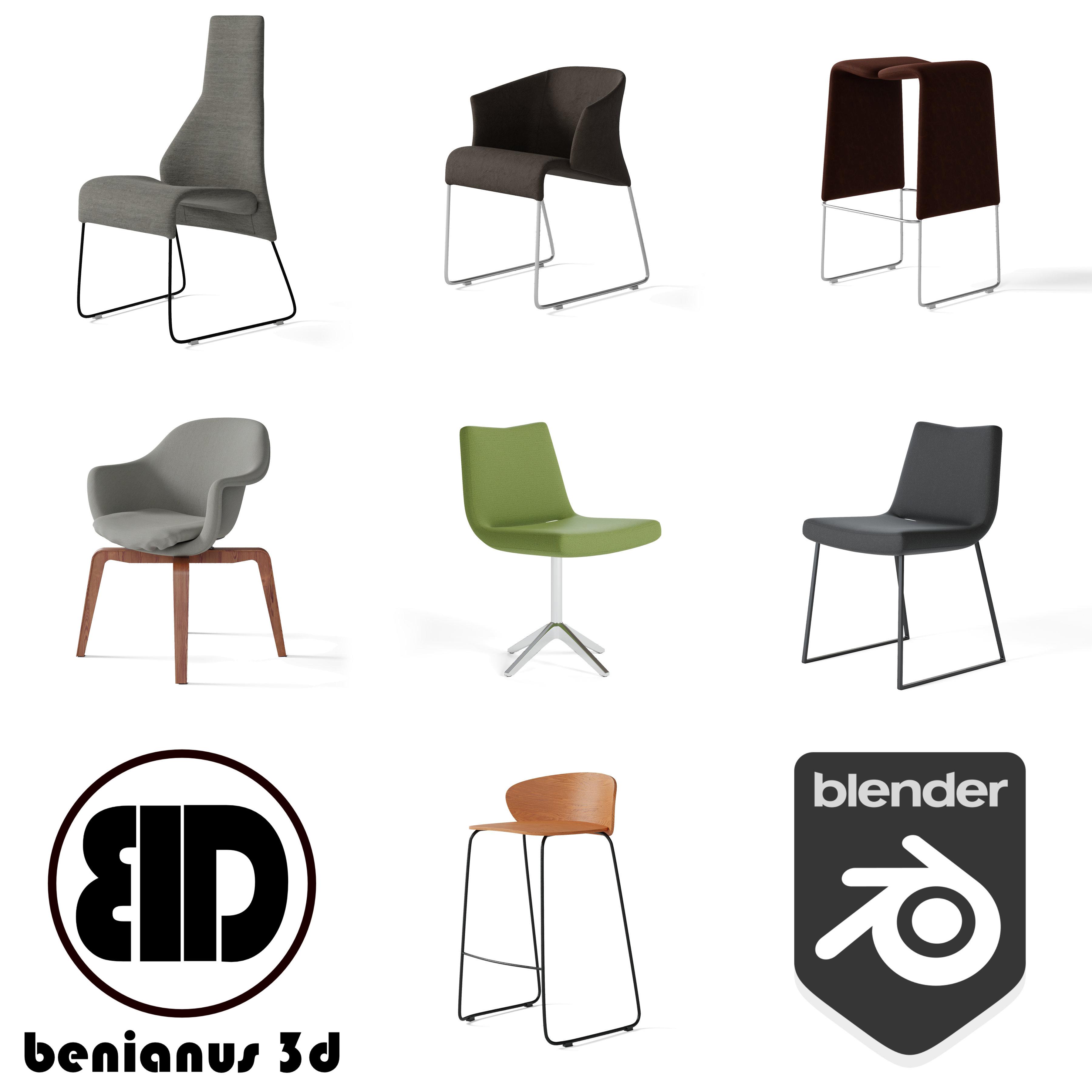 7 Free CC0 chair 3d models for blender r/blender