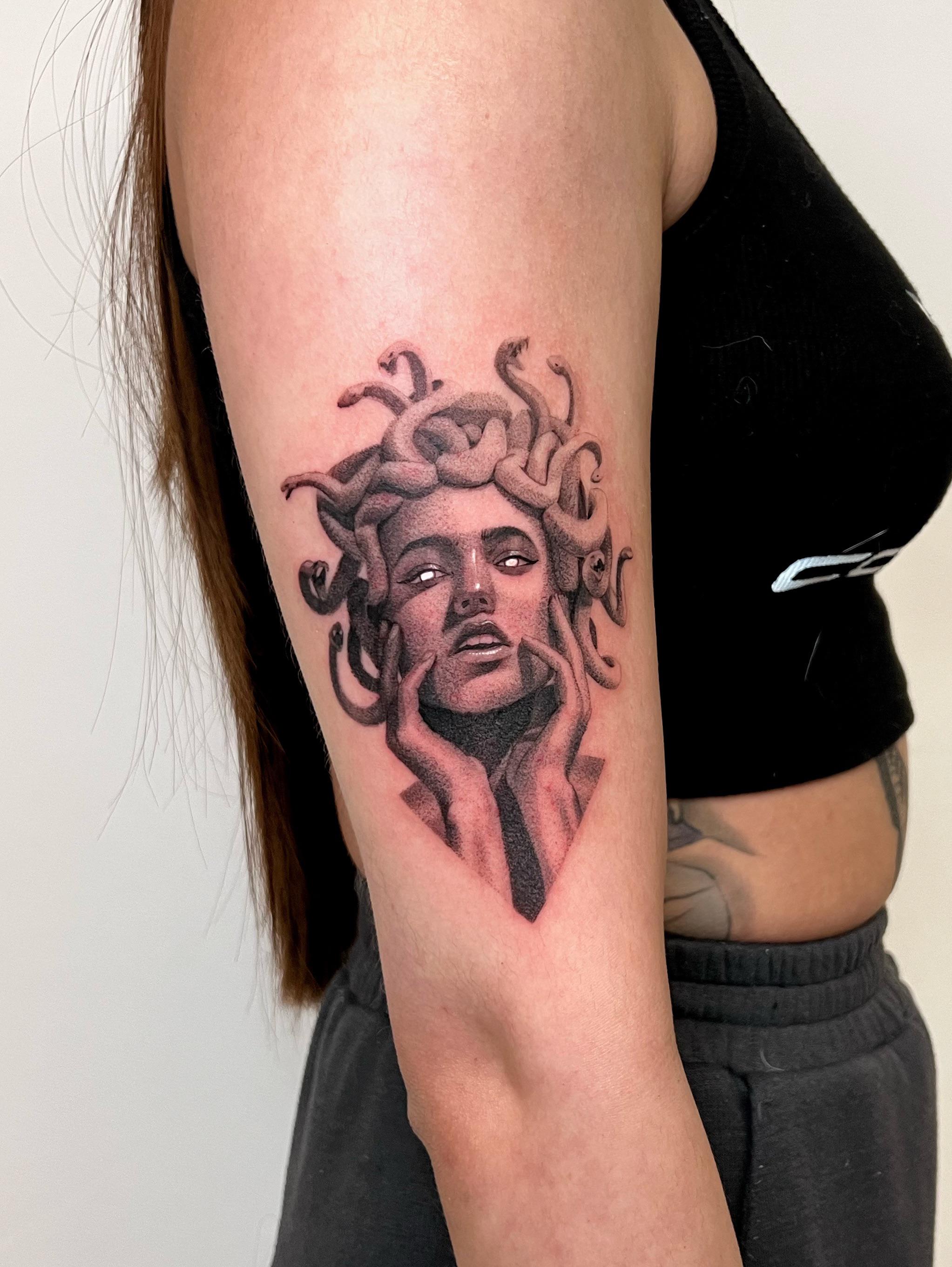 Medusa Statue Tattoo