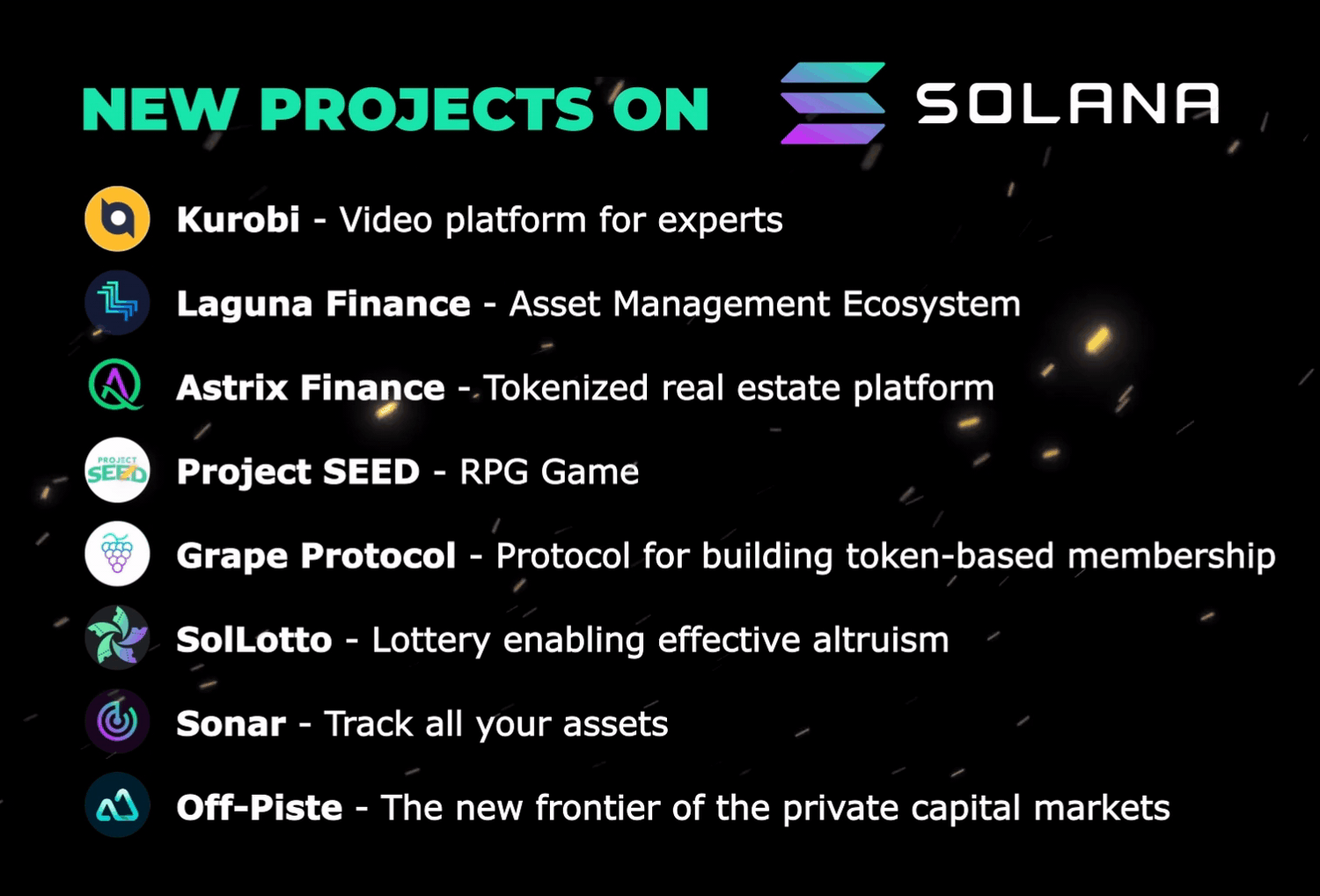 16 New Projects Solana Ecosystem r/solana