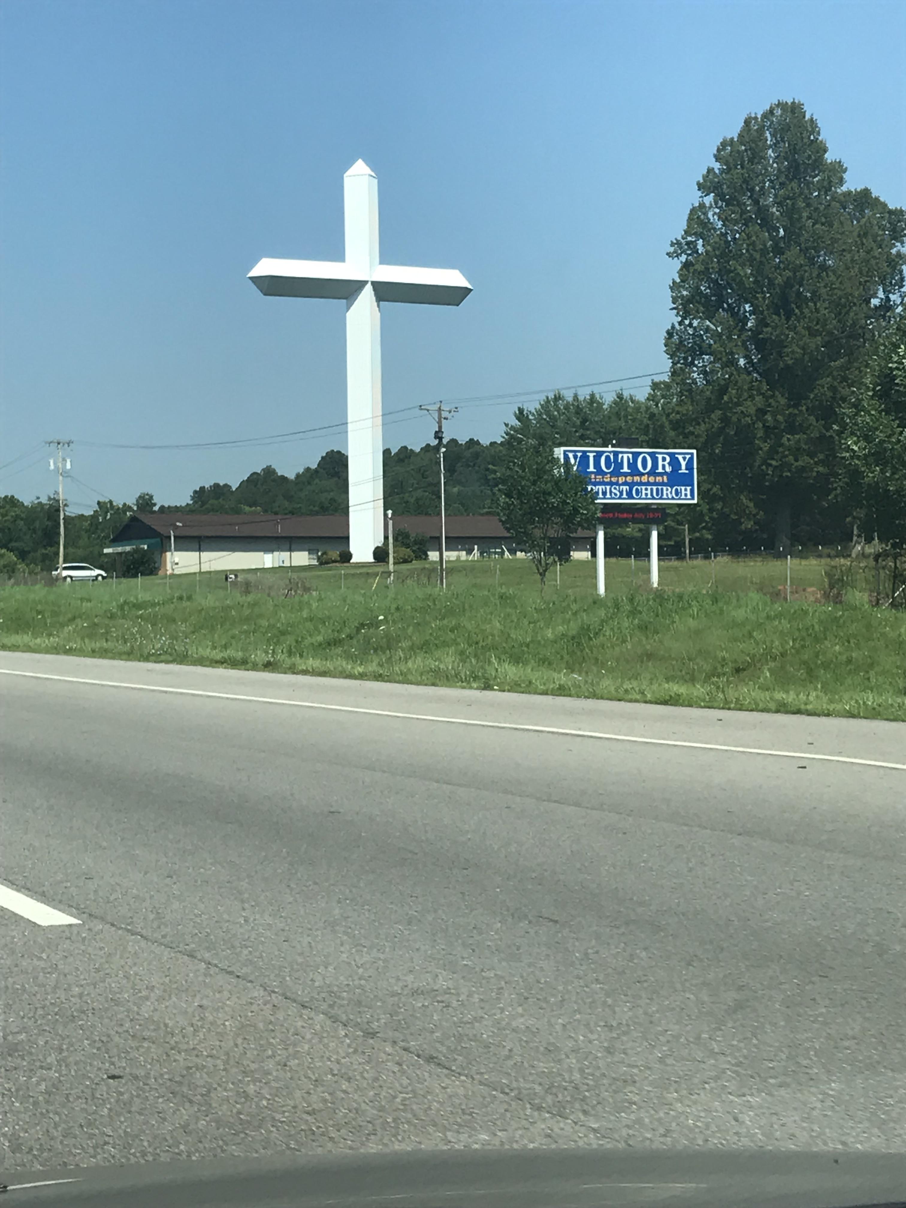 Saw this big cross irl in Bristol, TN. Freaked me out. [No spoilers