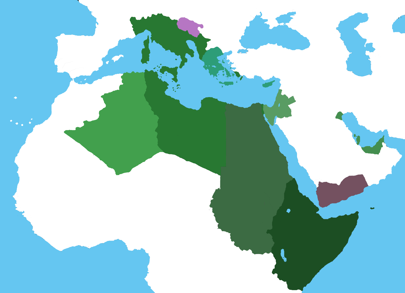 Map of the Italian Empire as shown so far in TNO TNOmod