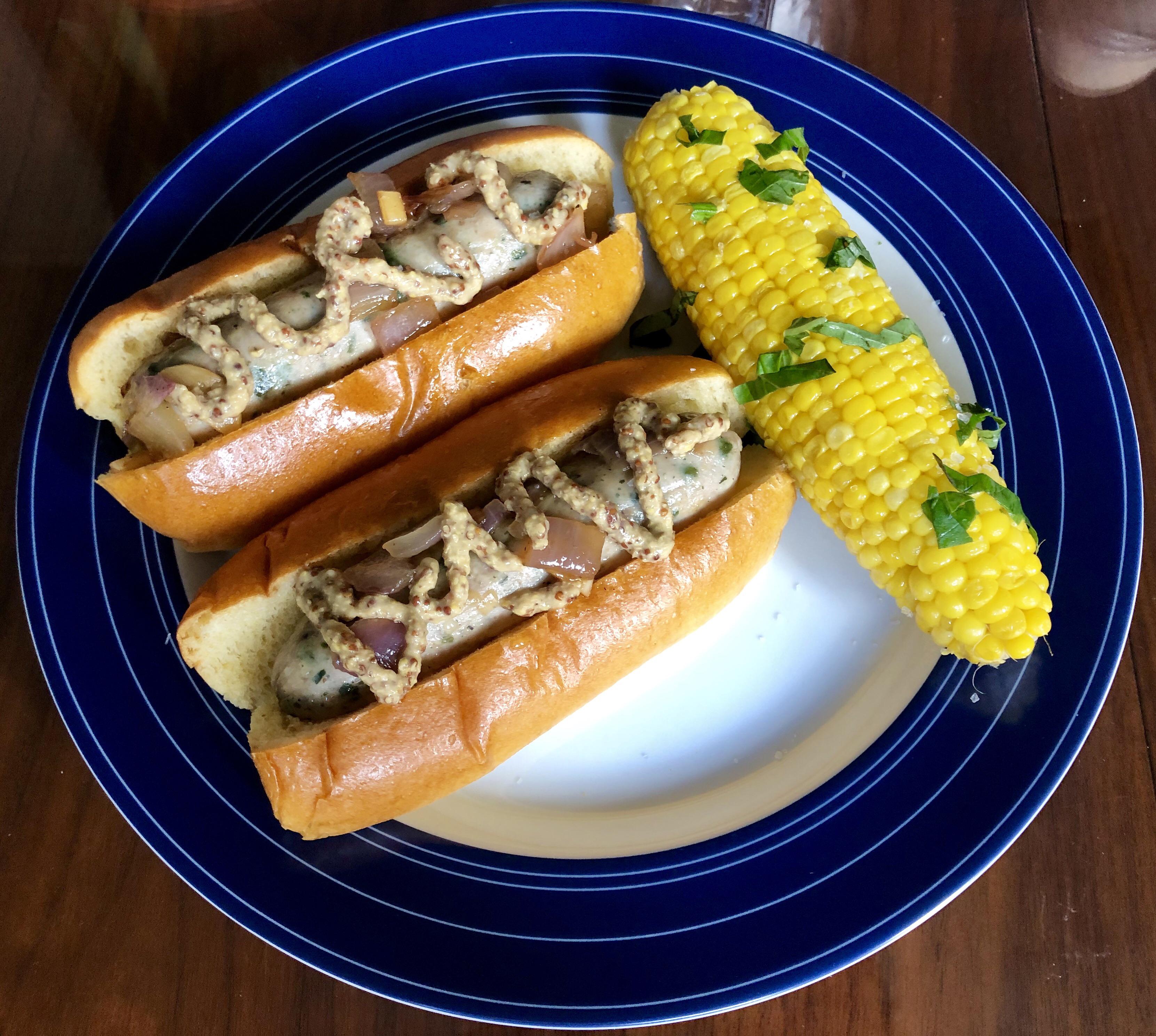 Beer simmered sausage dinner, under 600 cal r/1200isplenty