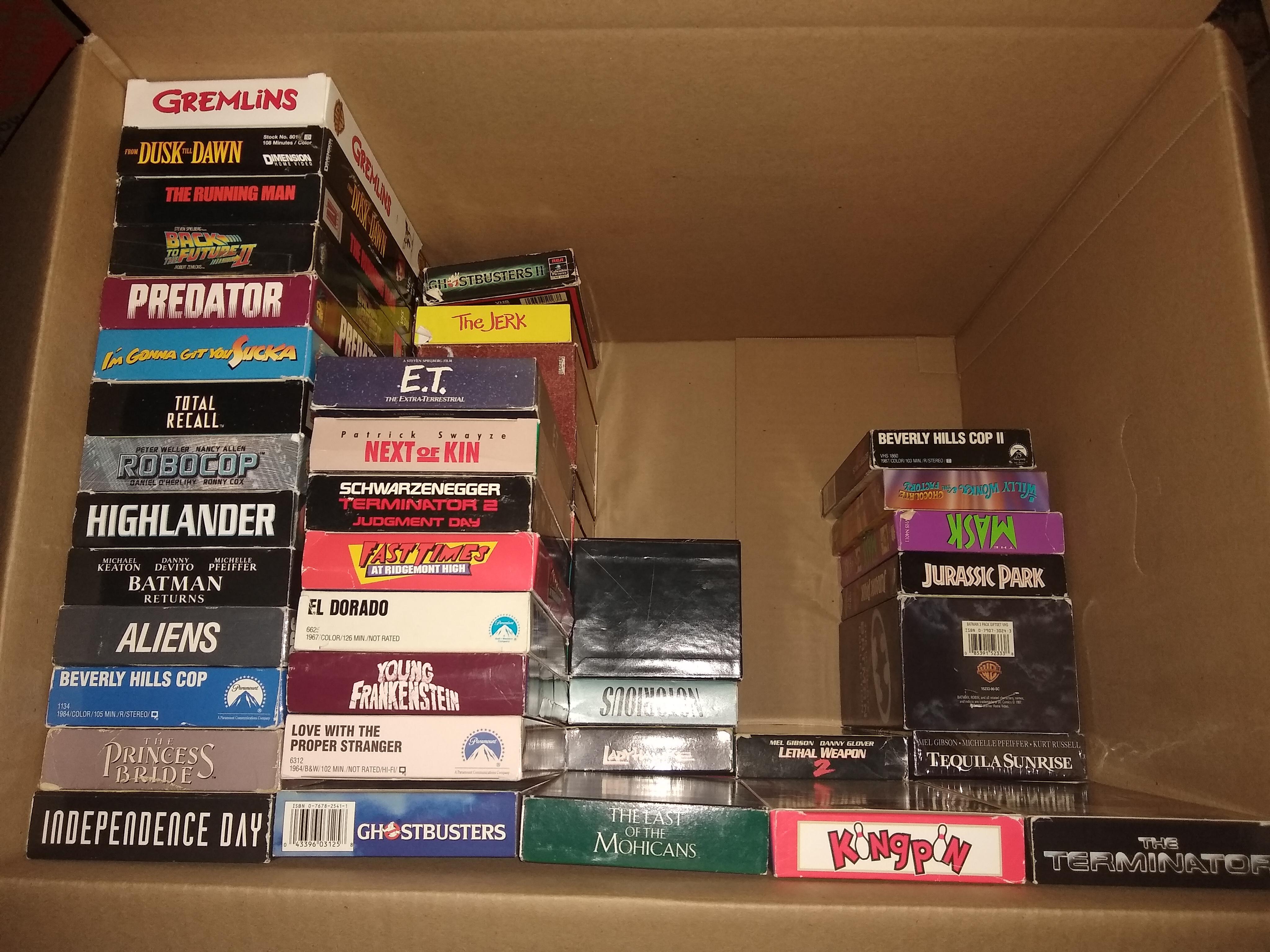 Home depot medium size boxes fit VHS' perfectly in a 14x5... r