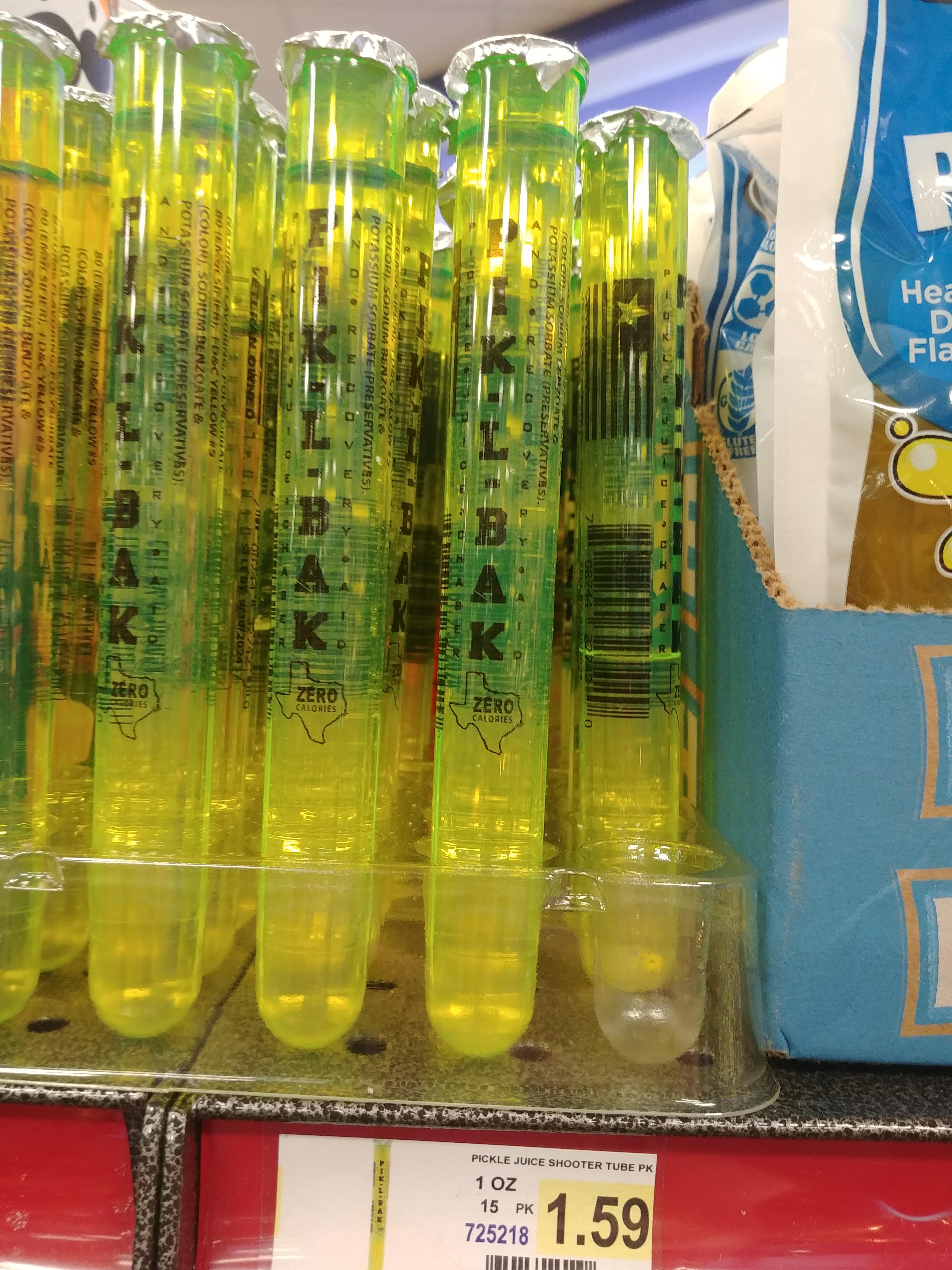 Found at my local gas station. A shot of pickle juice, anyone