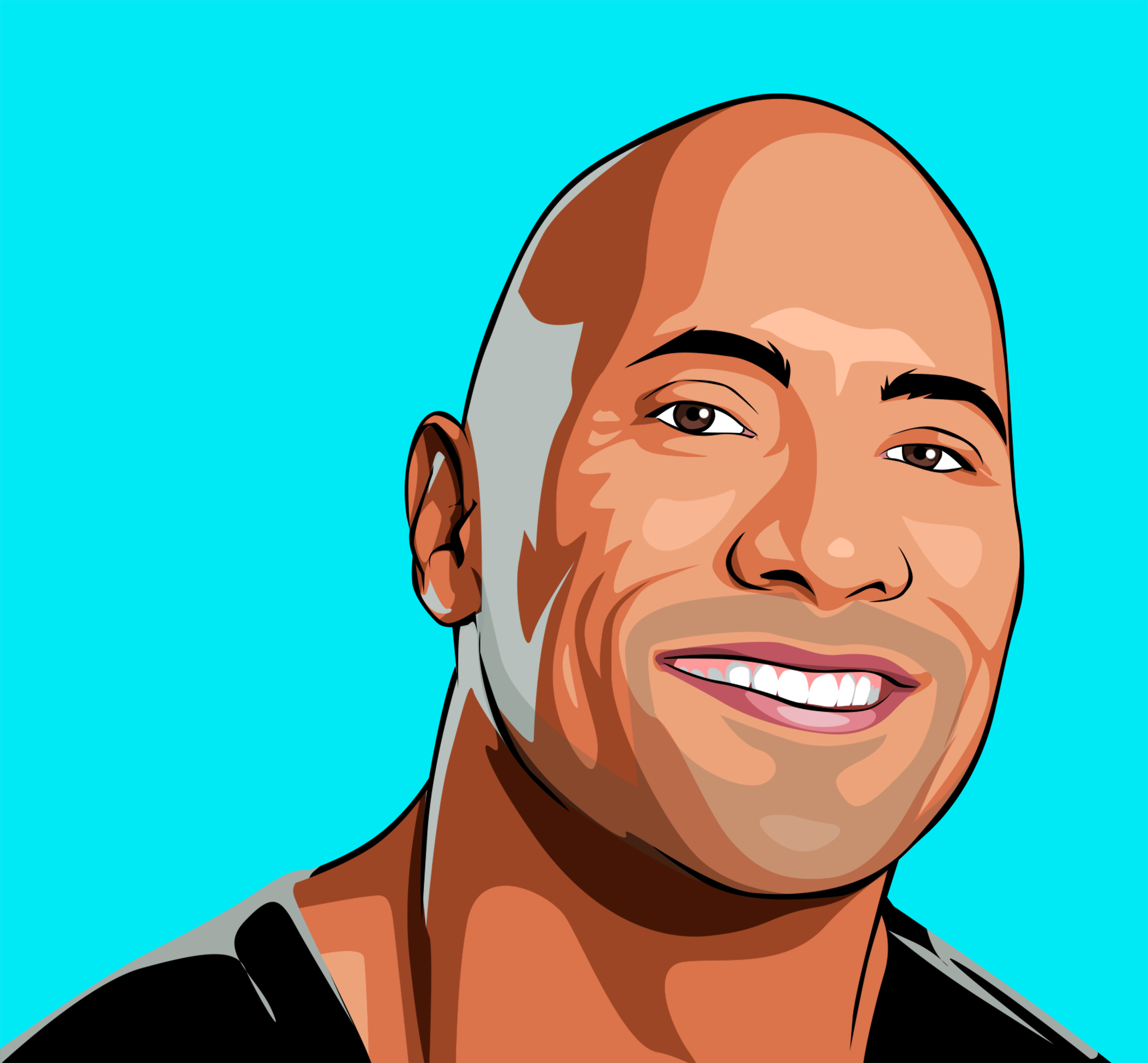 Dwayne Johnson The Rock Vector Art Using Photoshop Uiimcreating