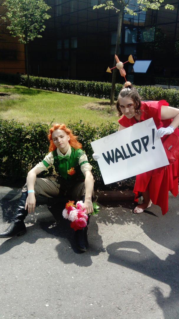 Cagney Carnation and Hilda Berg from Cuphead, humanized cosplay 3 r