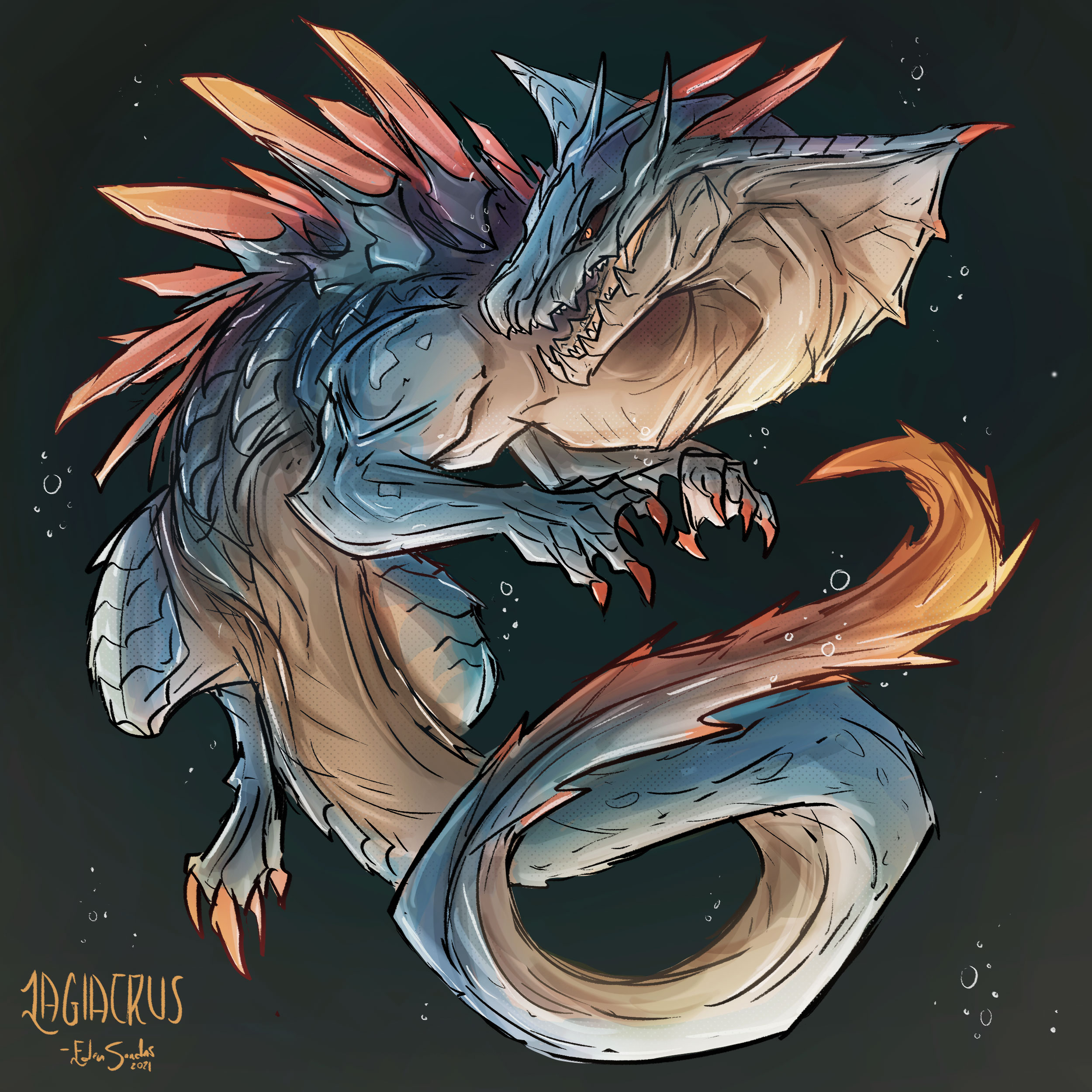Today's Creatuanary post happened to be Lagiacrus. SO... of course I