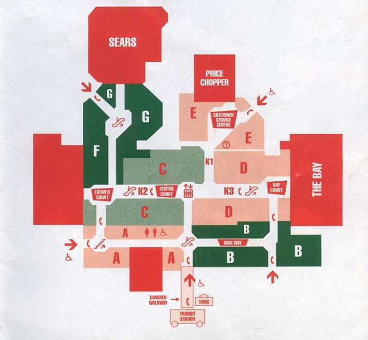"Bramalea city centre mall" map lower level (1999) r/Brampton