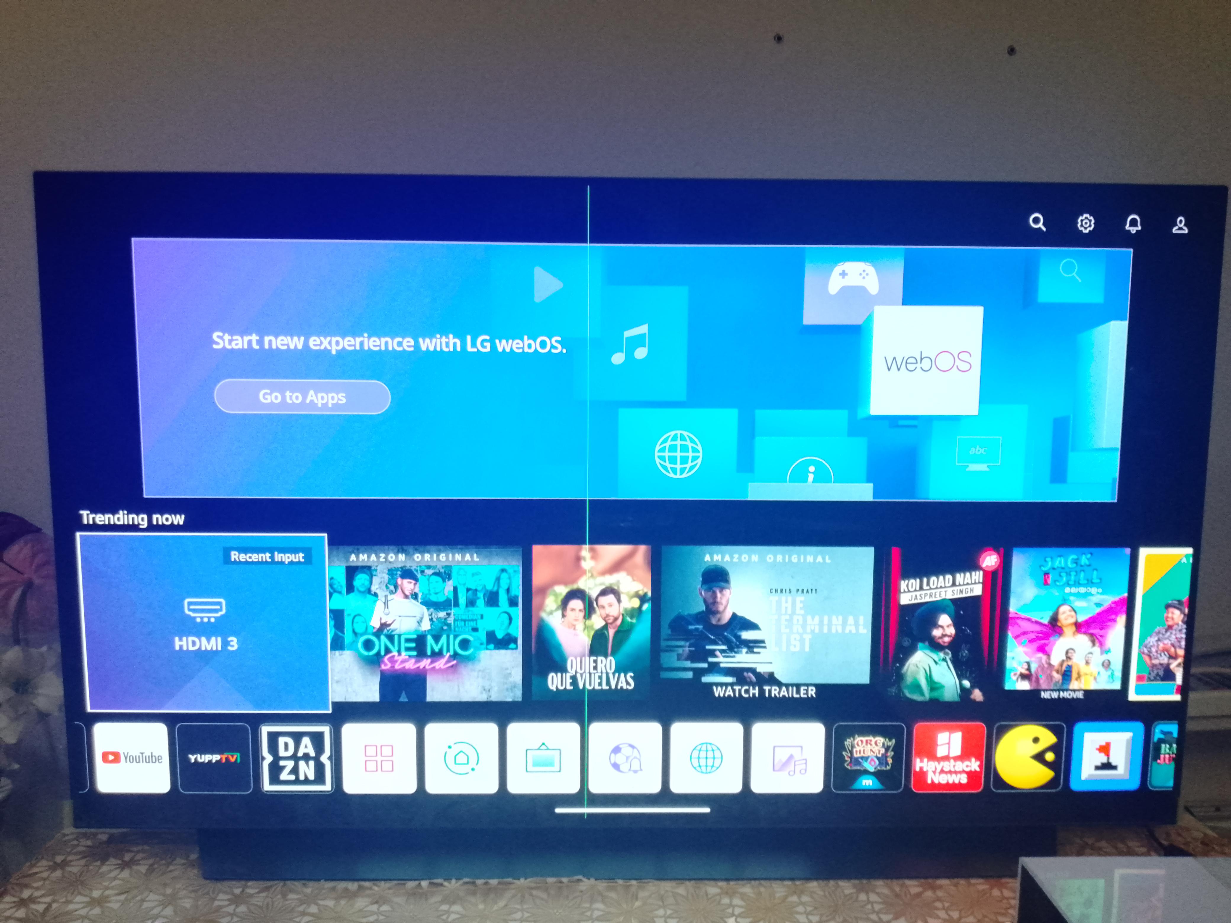 My new Lg TV got a green line in the middle and turns off every 5 mins
