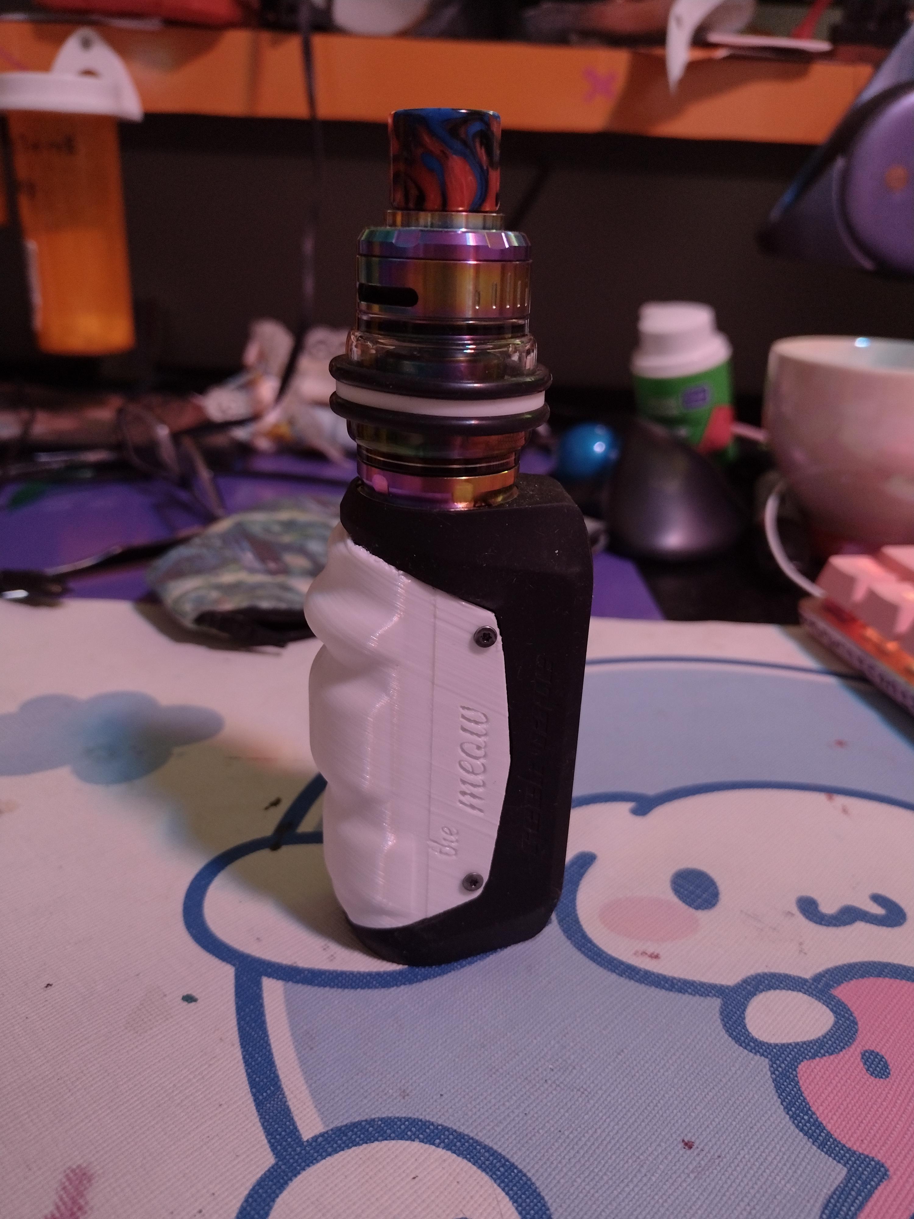 I 3d printed a new grip for my vape I dubbed The Meow r/Vaping