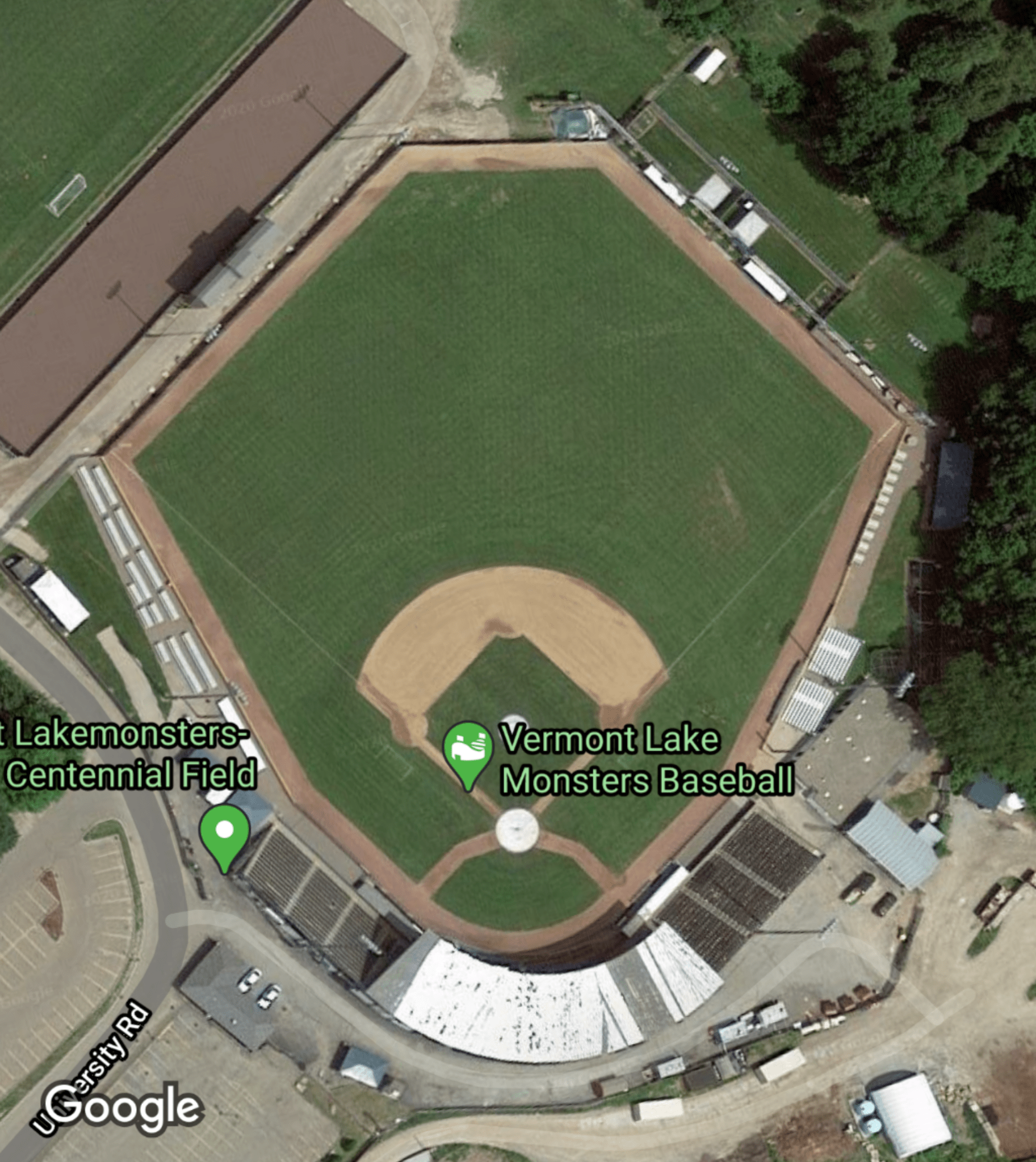 Centennial Field in Burlington VT. Home to Oakland A's Alevel