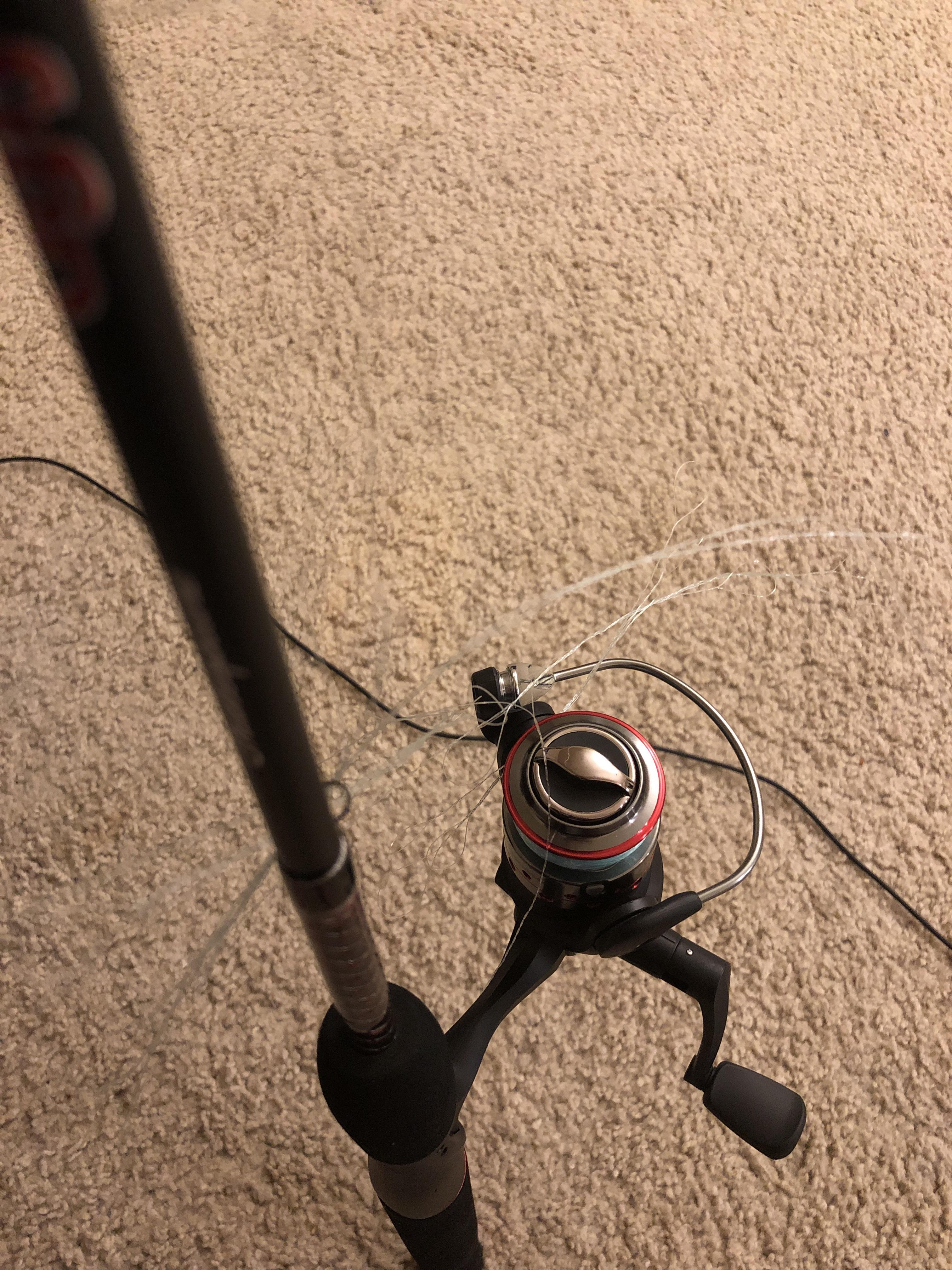 As soon as I tried to set up my rod for the first time all of line
